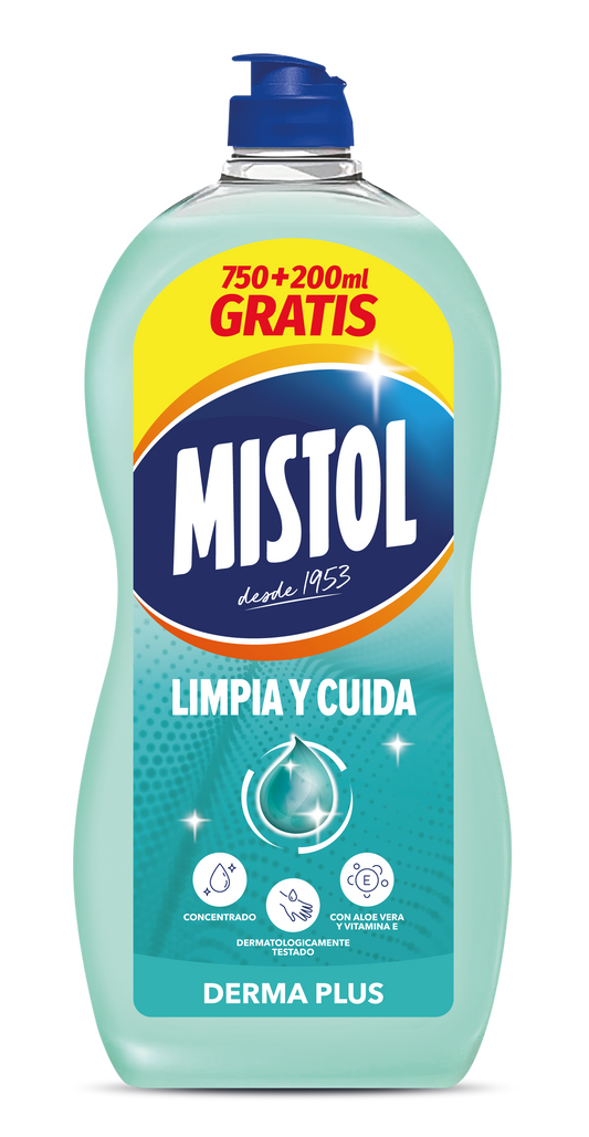 Lavavajilla concentrado derma plus Mistol 750+200ml gratis La Despensa
