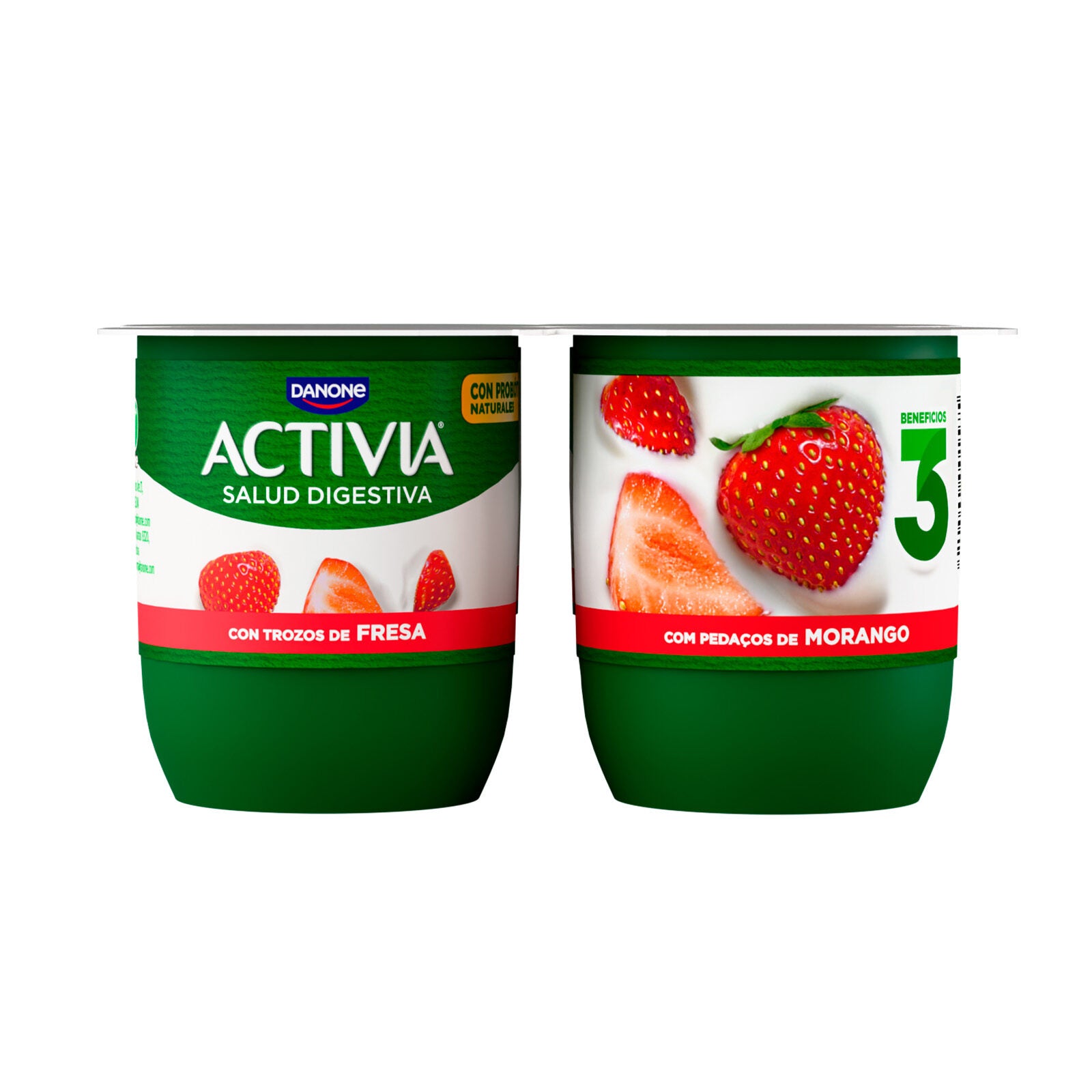 Yogur bifidus c/fresas activia Danone p4 125g/u