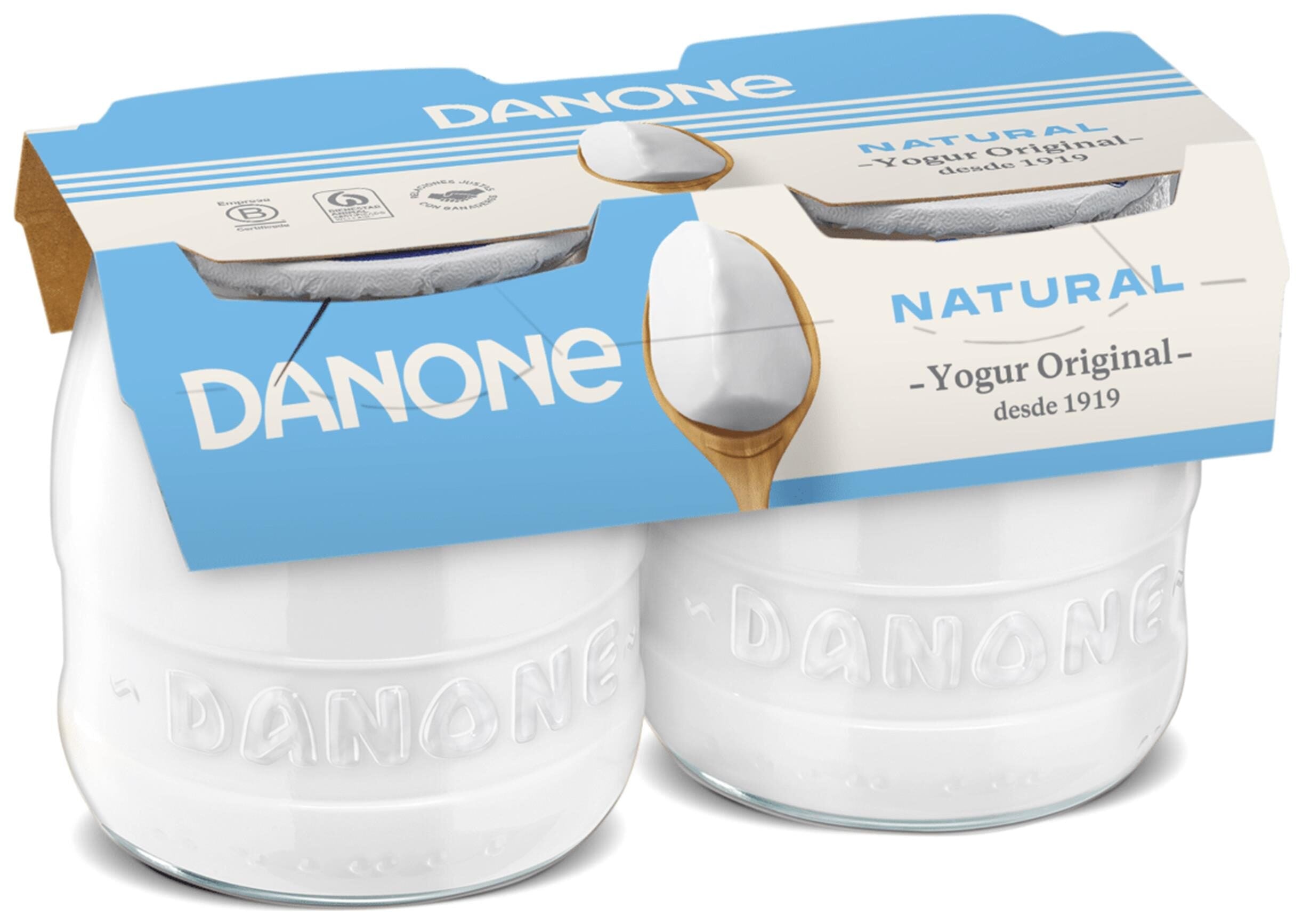Yogur original natural cristal Danone p2 135g/u