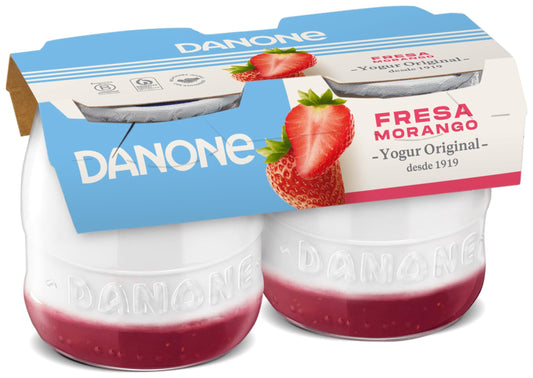 Yogur original c/fresas cristal Danone p2 135g/u La Despensa