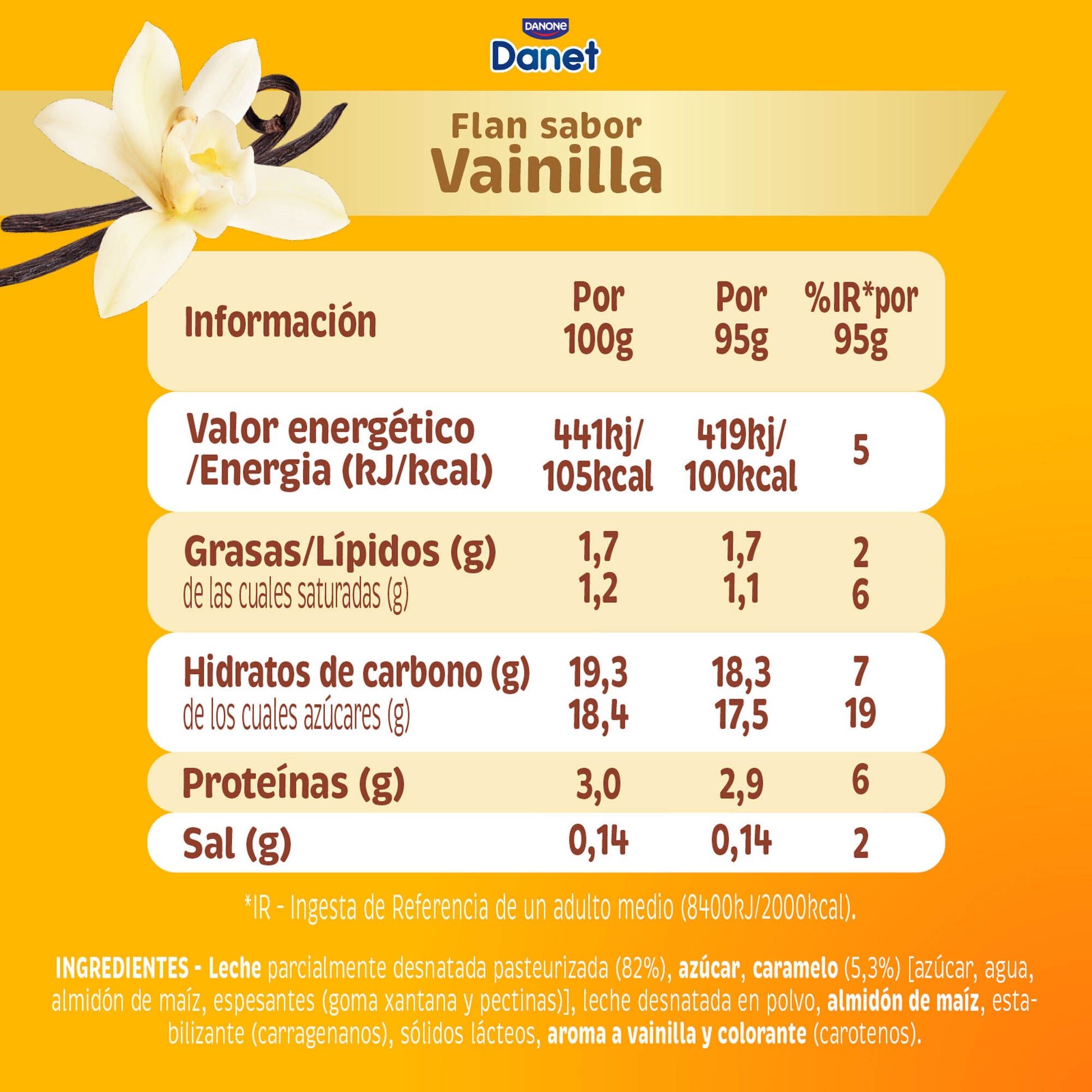Flan vainilla  Danone p4 100g/u