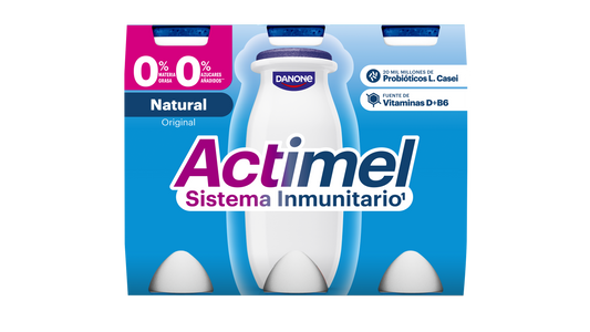 Yogur liquido desnatado natural actimel 0% Danone p6 100g/u La Despensa