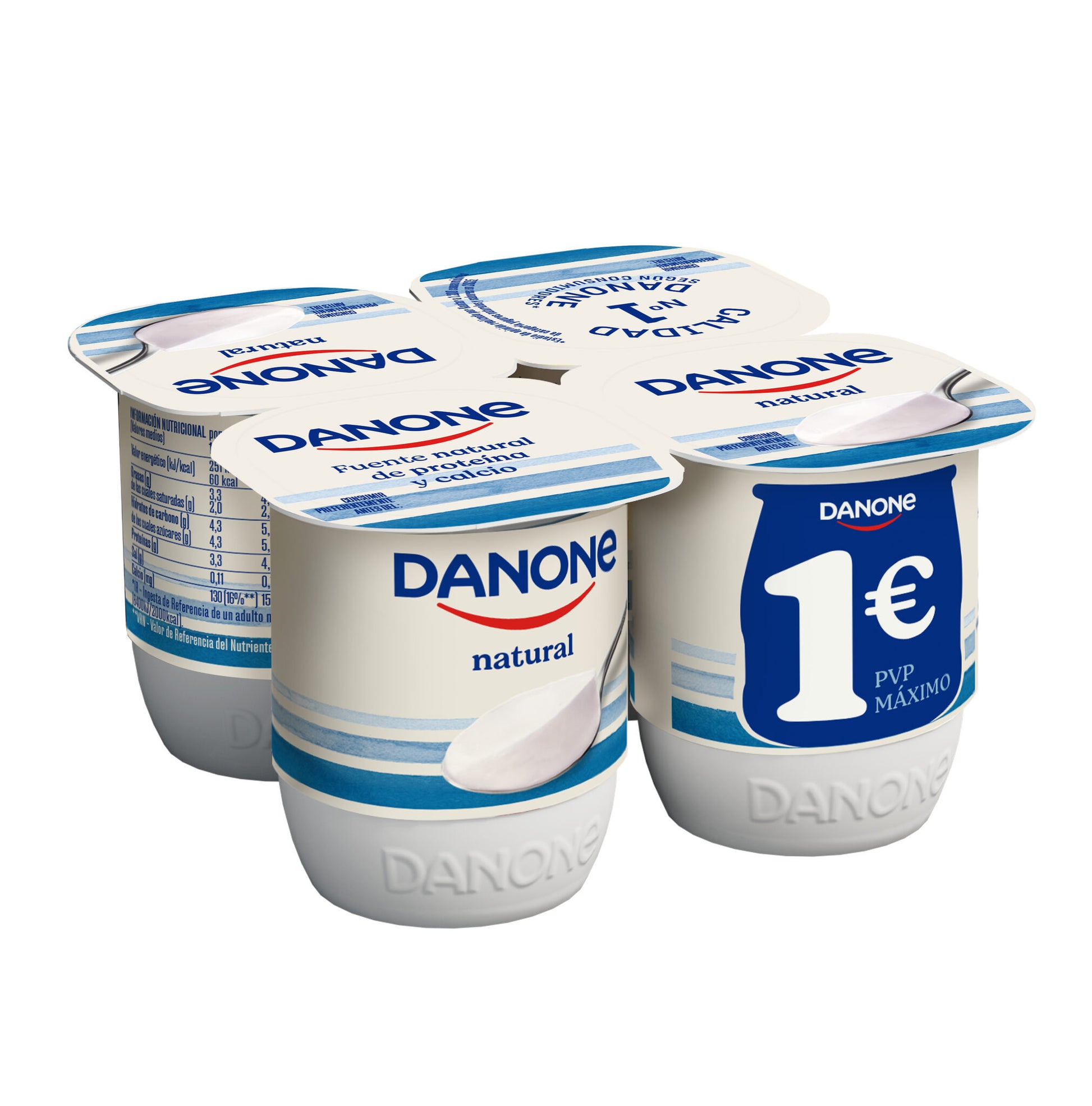 Yogur natural Danone p4 120g/u