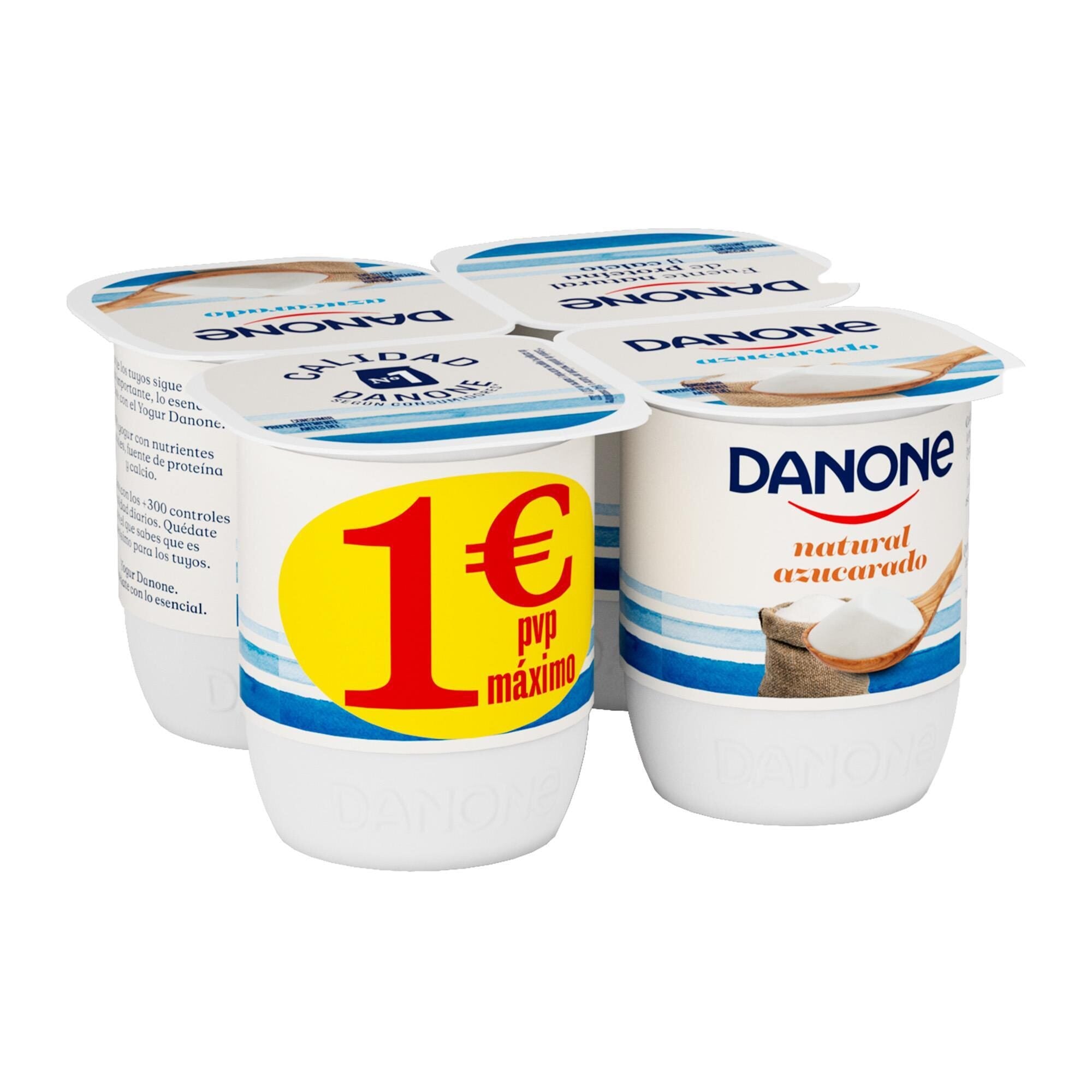 Yogur natural azucarado Danone p4 120g/u