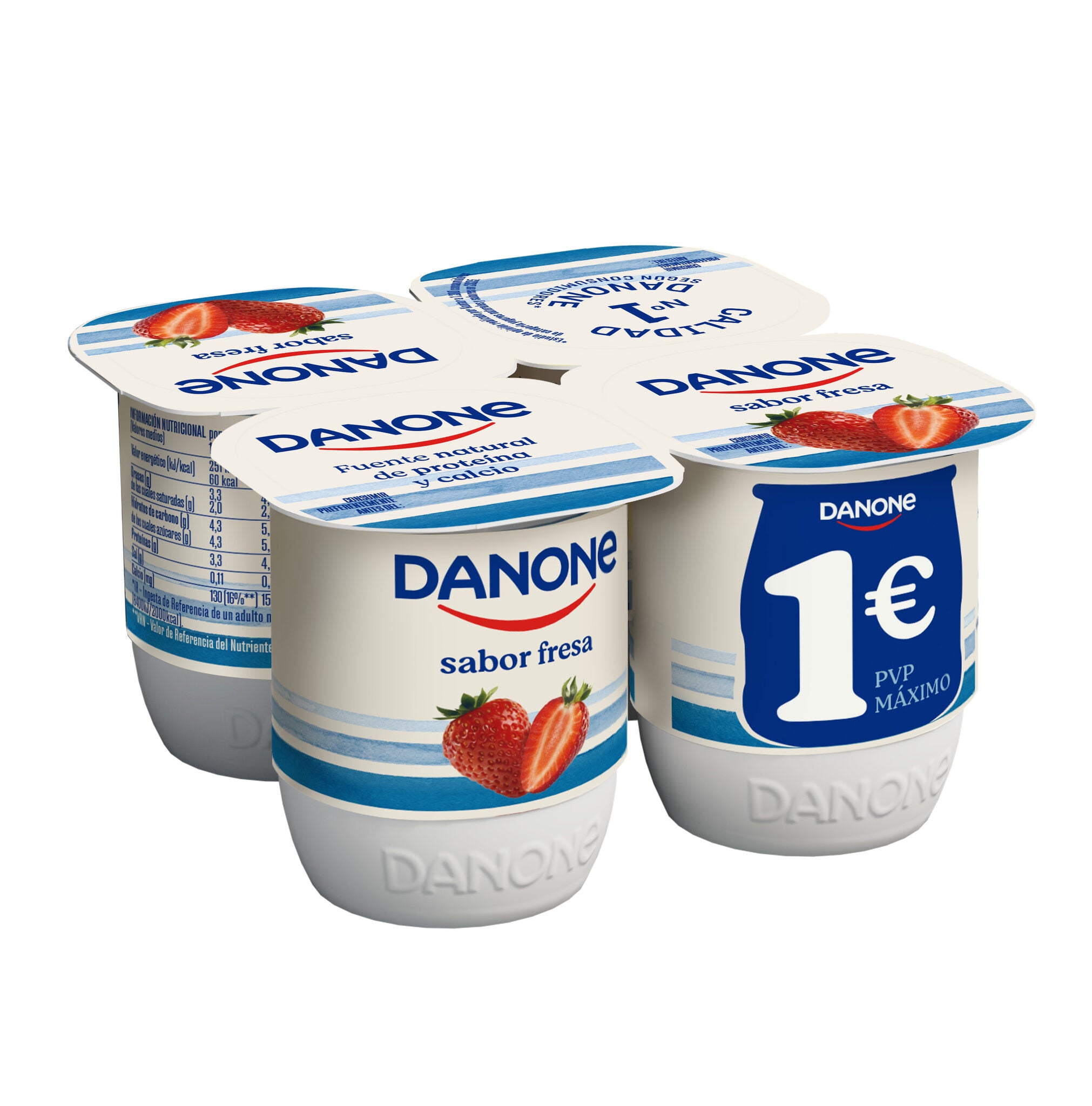 Yogur fresa Danone p4 120g/u