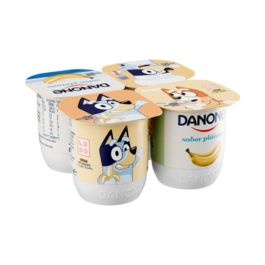 Yogur platano Danone p4 120g/u La Despensa