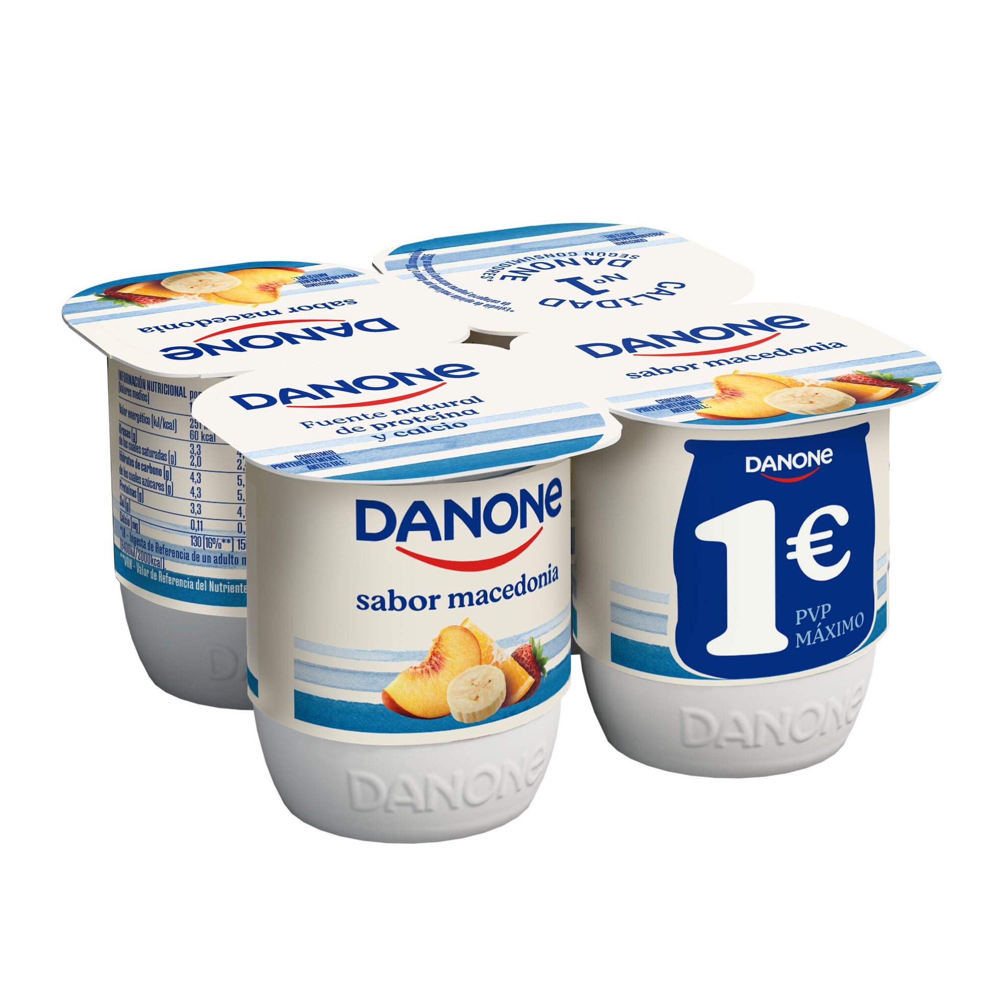Yogur macedonia Danone p4 120g/u