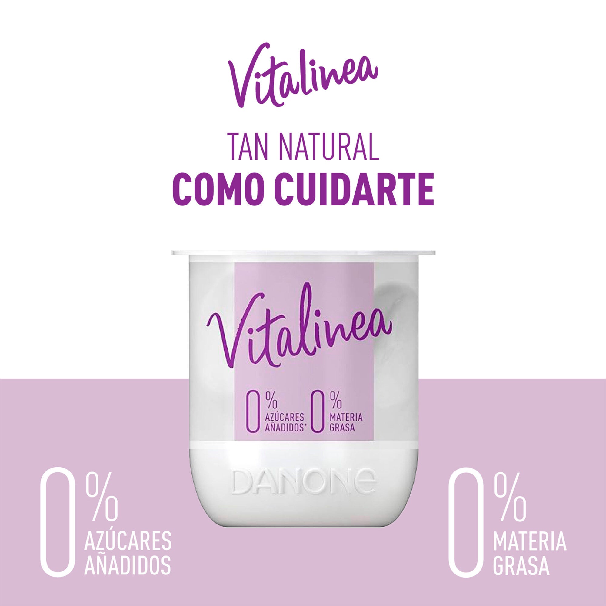 Yogur desnatado natural vitalinea 0% Danone p4 125g/u