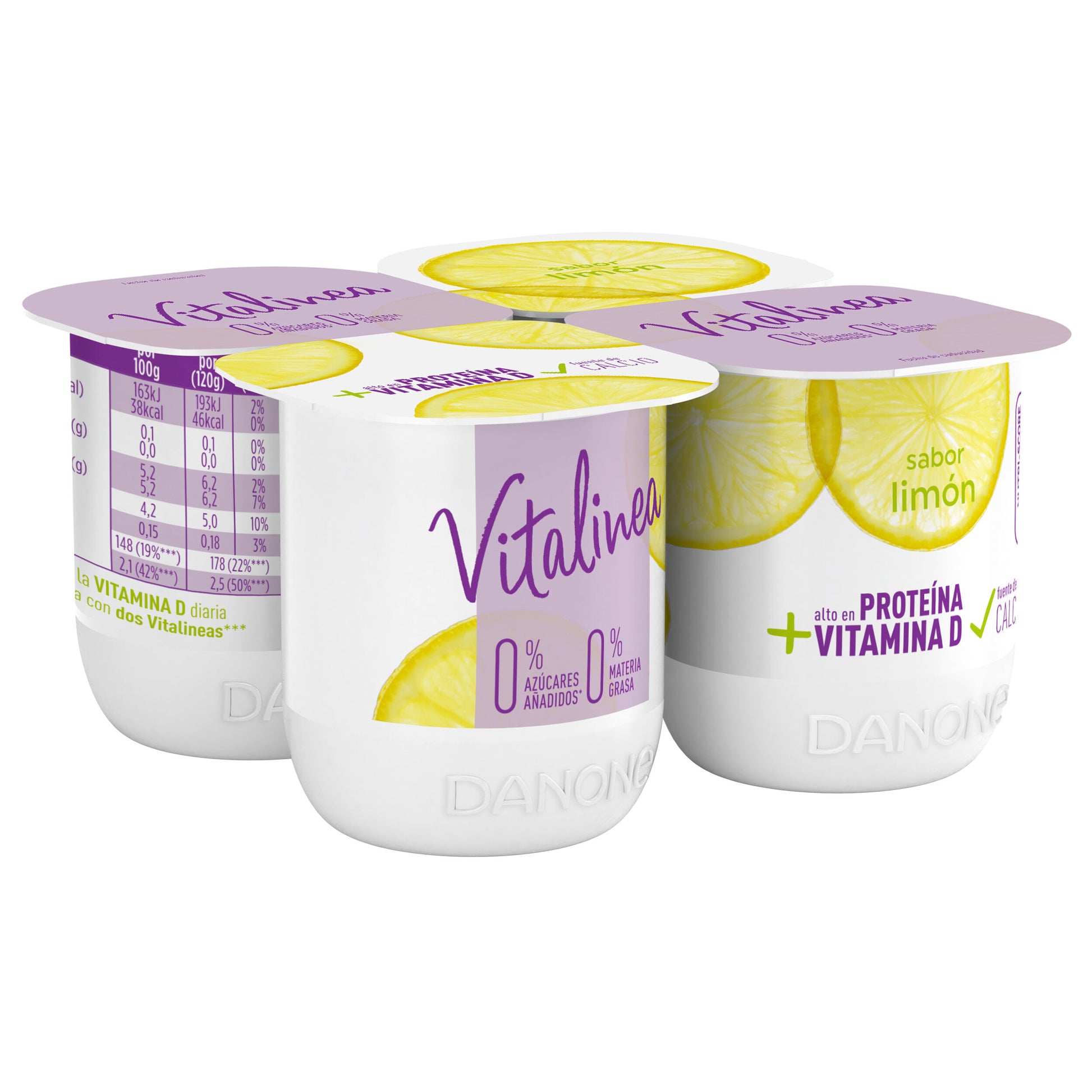Yogur desnatado limon vitalinea 0% Danone p4 125g/u