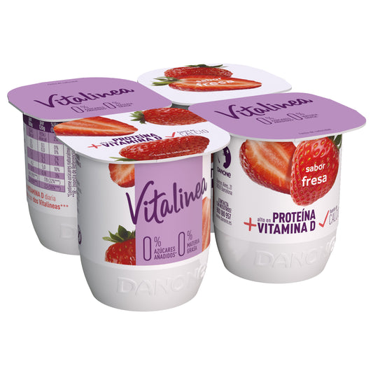 Yogur desnatado fresa vitalinea 0% Danone p4 125g/u La Despensa