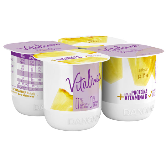 Yogur desnatado piña vitalinea 0% Danone p4 125g/u La Despensa
