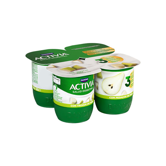 Yogur bifidus c/pera activia Danone p4 125g/u La Despensa