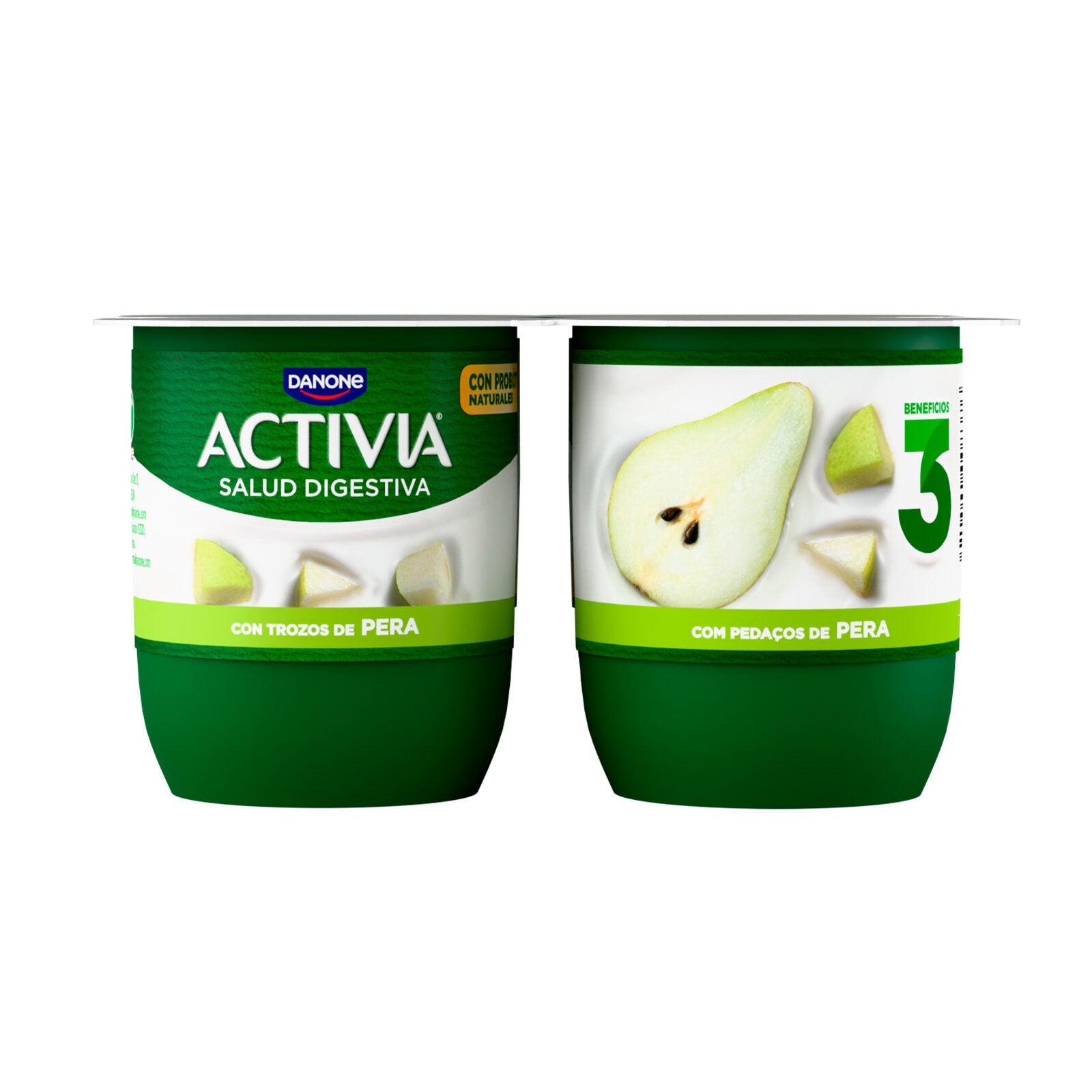 Yogur bifidus c/pera activia Danone p4 125g/u