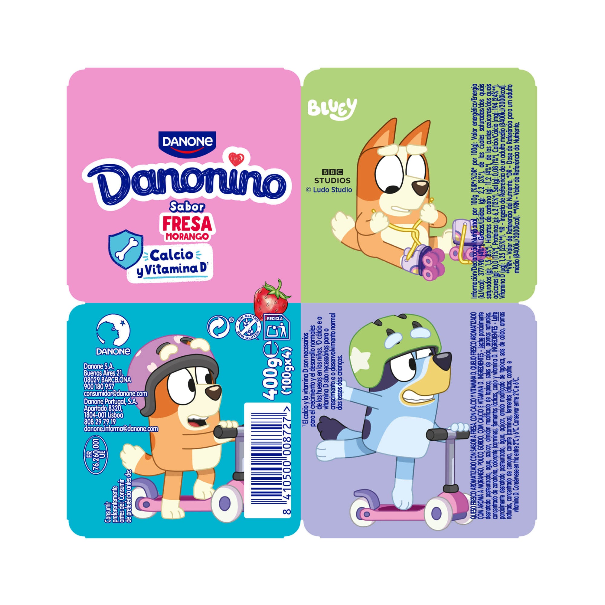 Petit suise maxi fresa danonino Danone p4 100g/u
