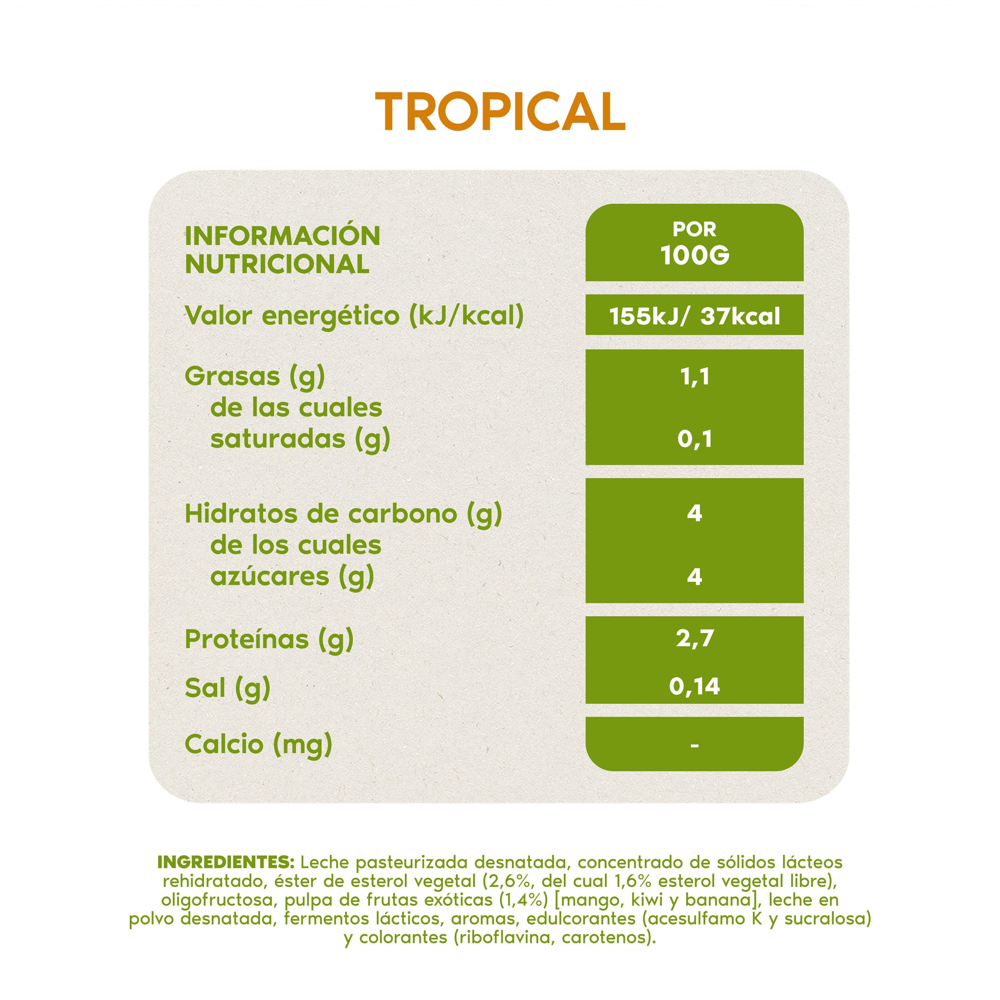 Yogur liquido tropical danacol 0% Danone p6 100g/u