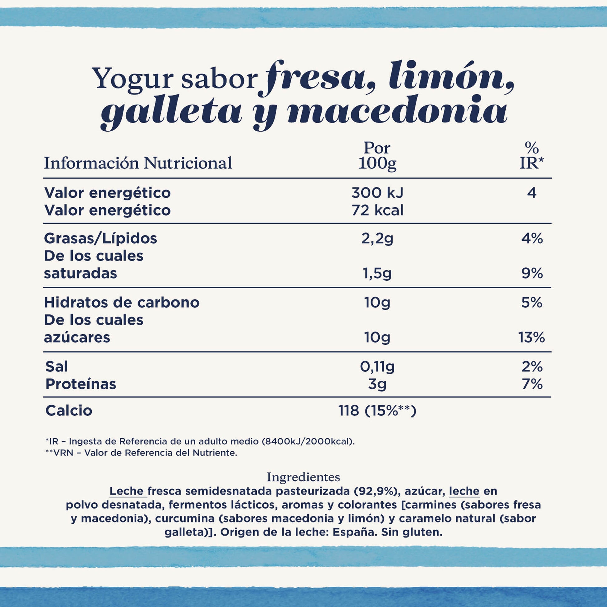 Yogur sabores fres/mace/limo/gall Danone p8 120g/u