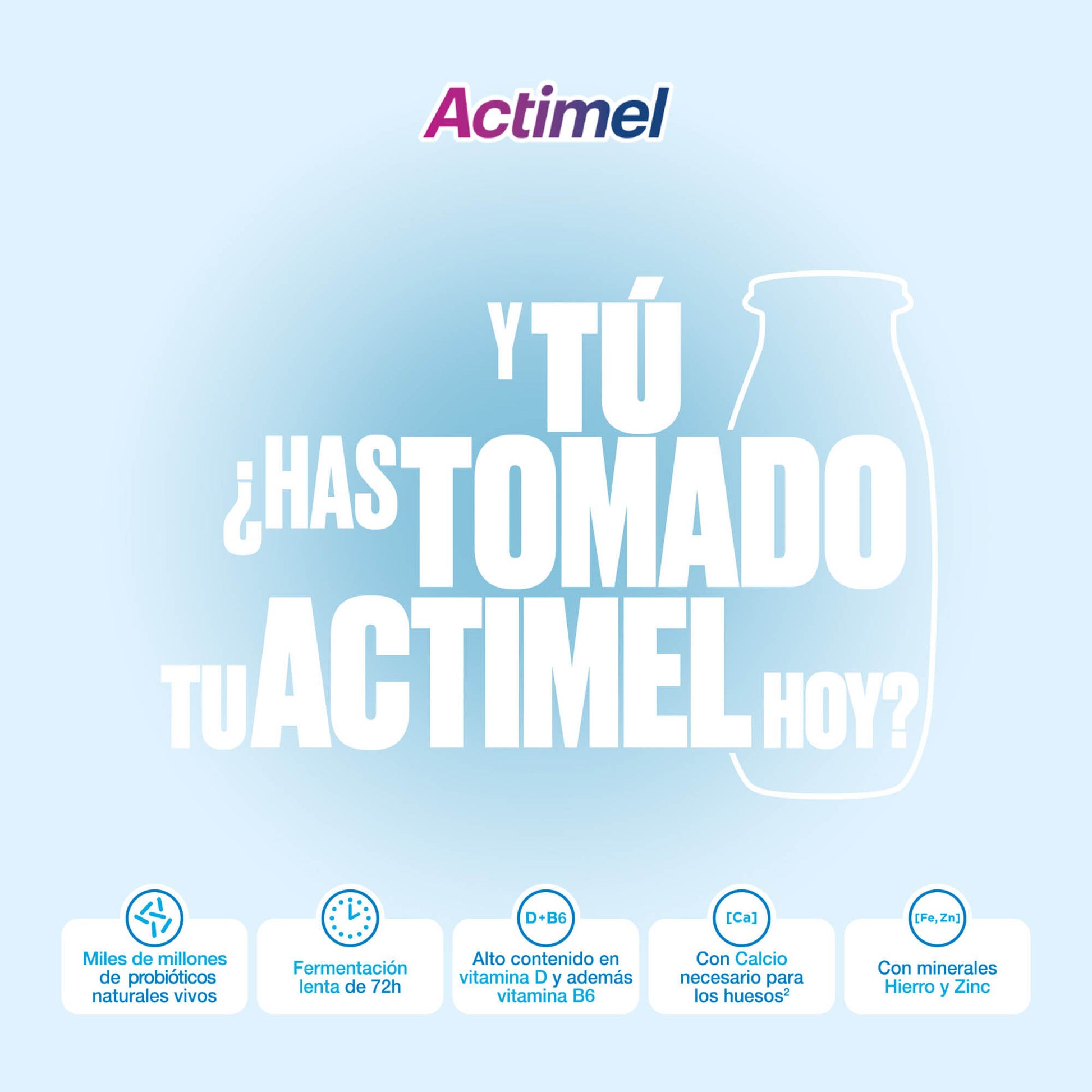 Yogur liquido nas natural actimel Danone p12 100g/u
