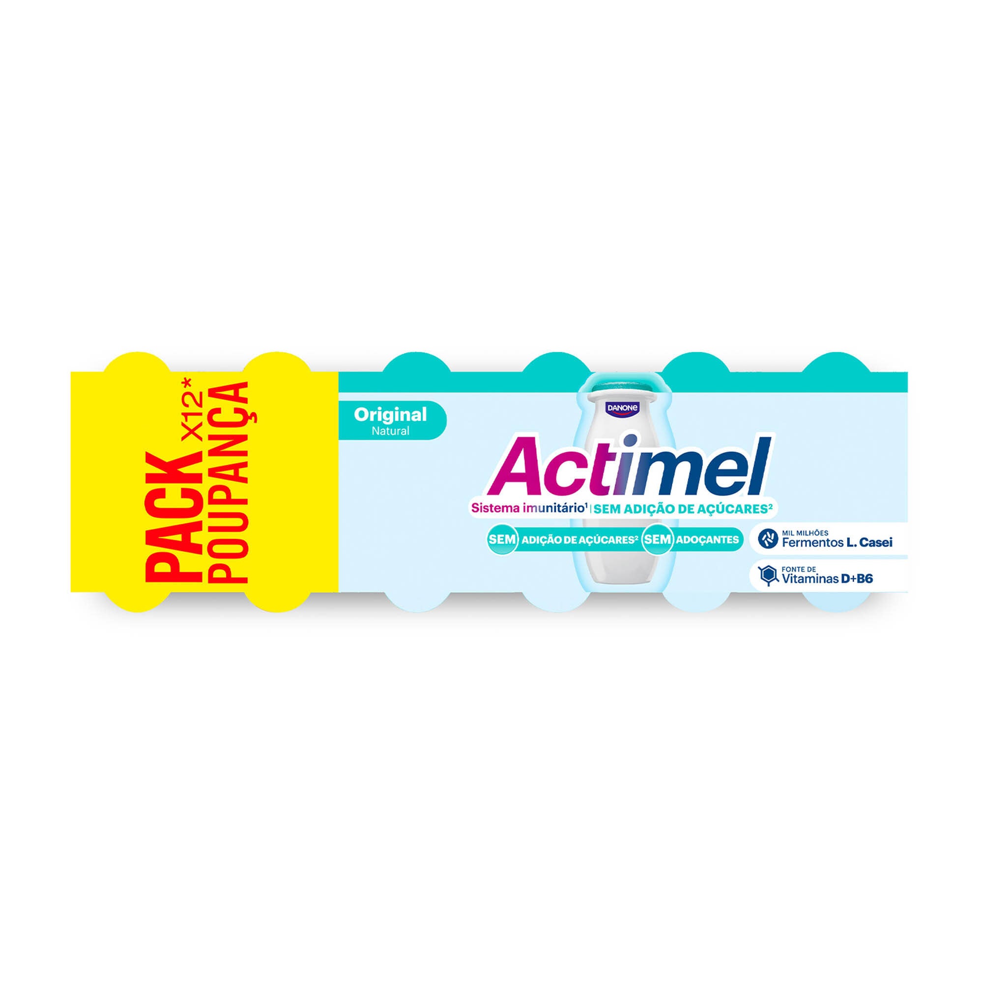 Yogur liquido nas natural actimel Danone p12 100g/u