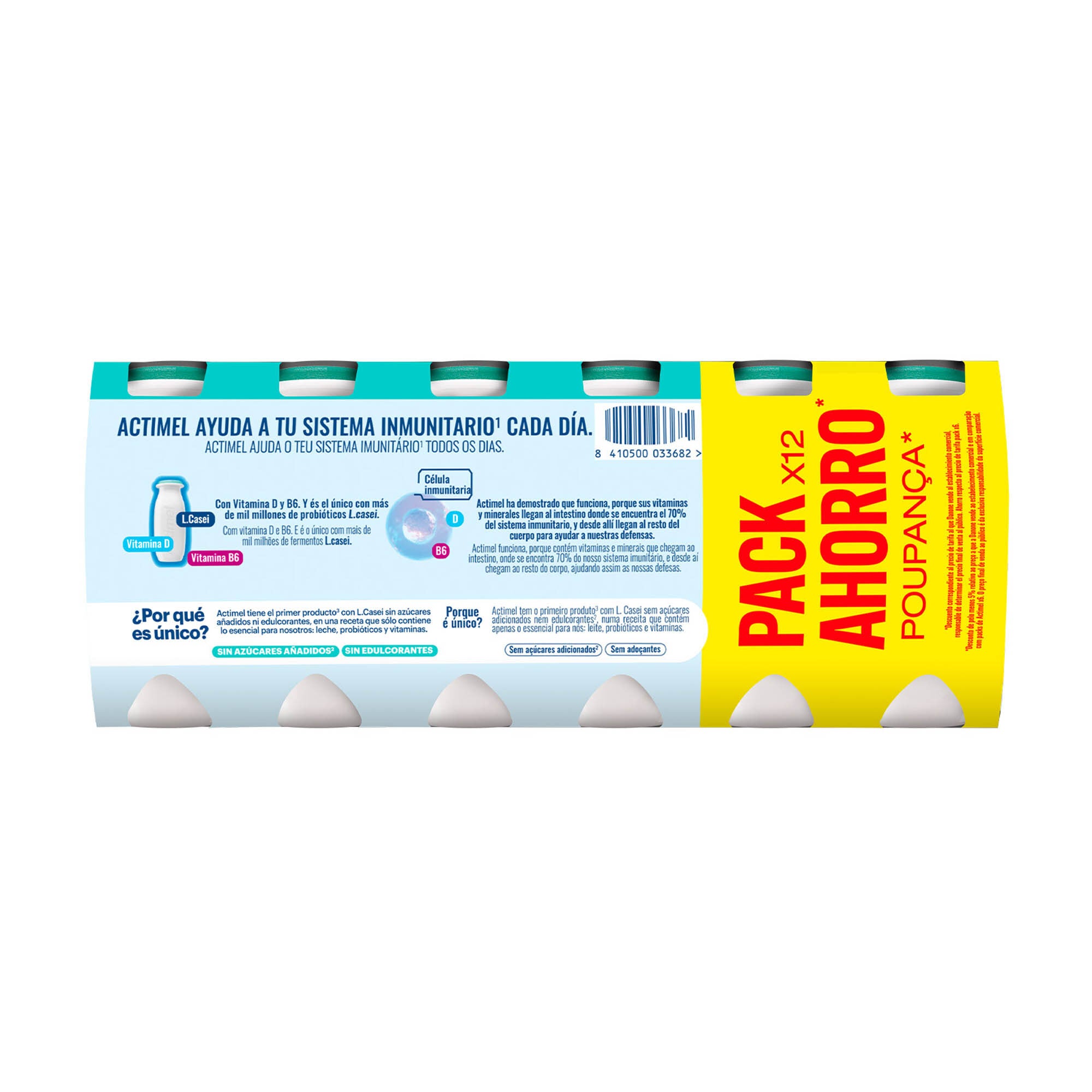 Yogur liquido nas natural actimel Danone p12 100g/u