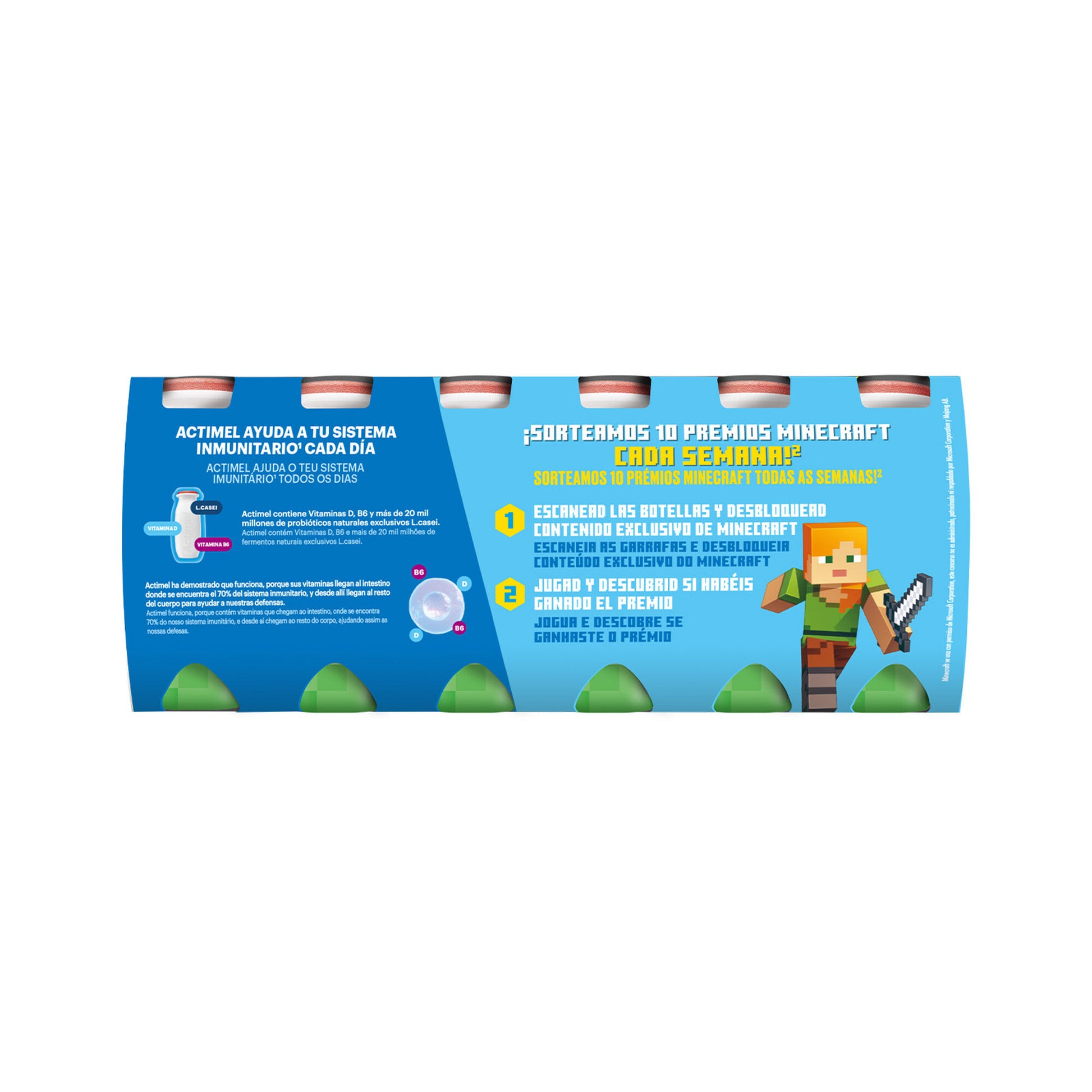 Yogur liquido fresa actimel Danone p12 100g/u