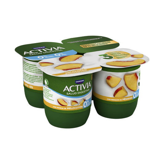Yogur bifidus desnatado c/melocoton activia 0% Danone p4 125g/u La Despensa
