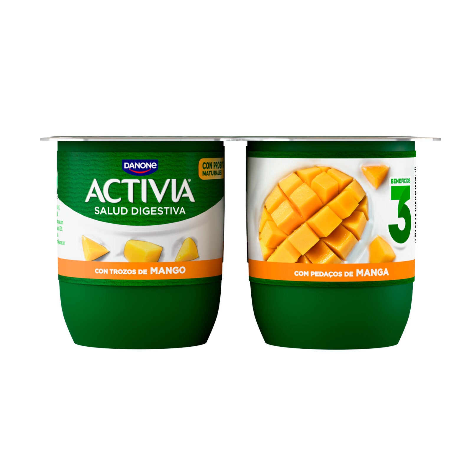 Yogur bifidus c/mango activia Danone p4 125g/u