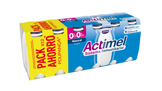 Yogur liquido natural actimel 0% Danone p12 100g/u La Despensa