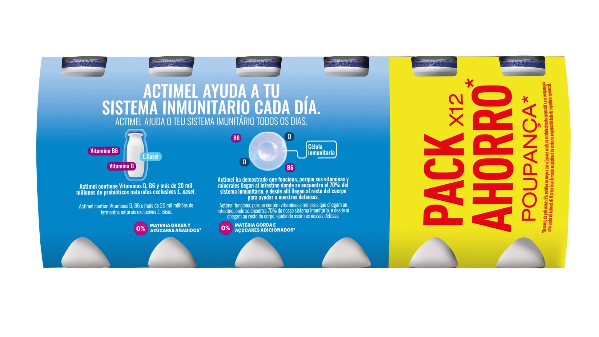 Yogur liquido natural actimel 0% Danone p12 100g/u