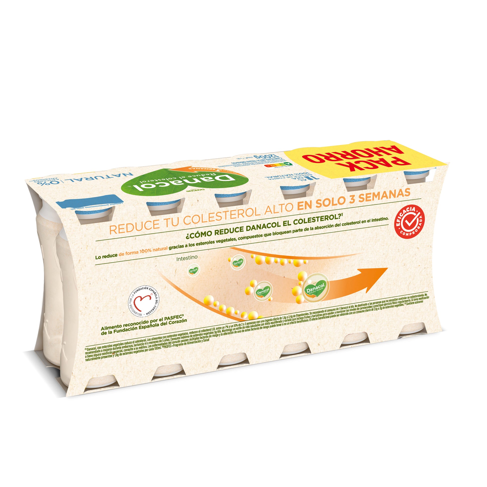 Yogur liquido natural danacol 0% Danone p12 100g/u