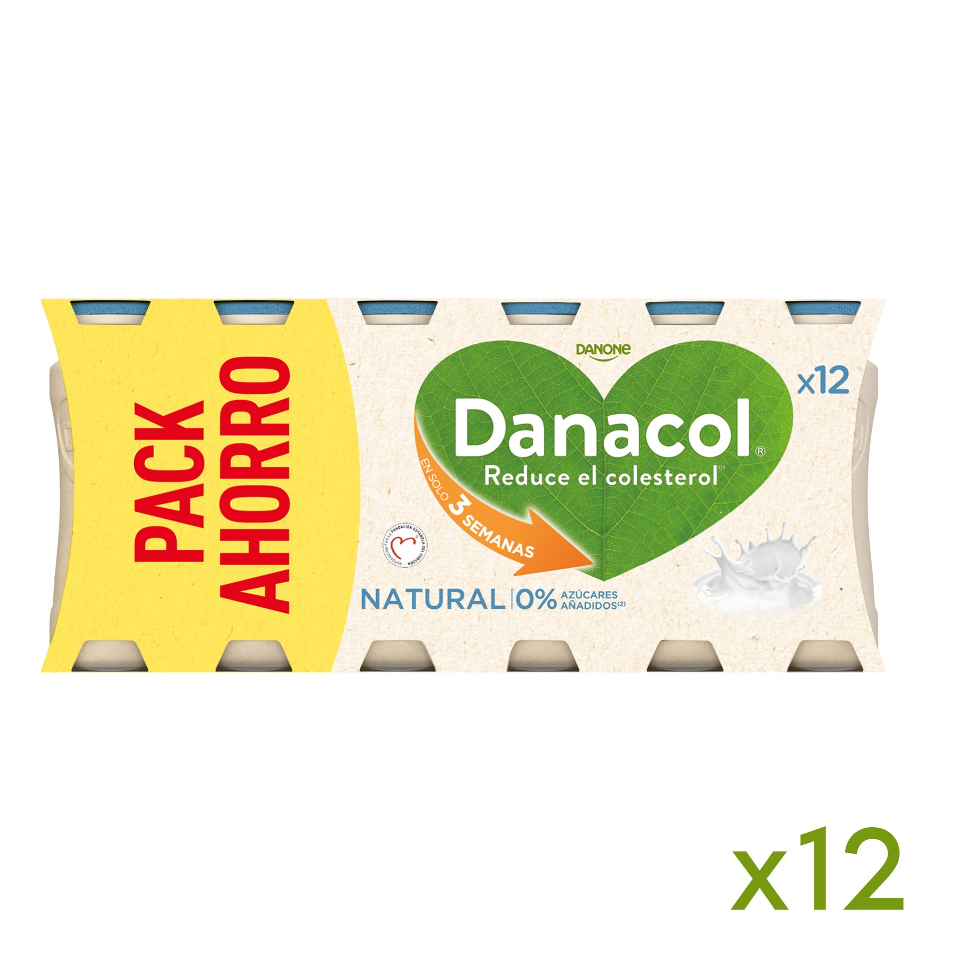 Yogur liquido natural danacol 0% Danone p12 100g/u