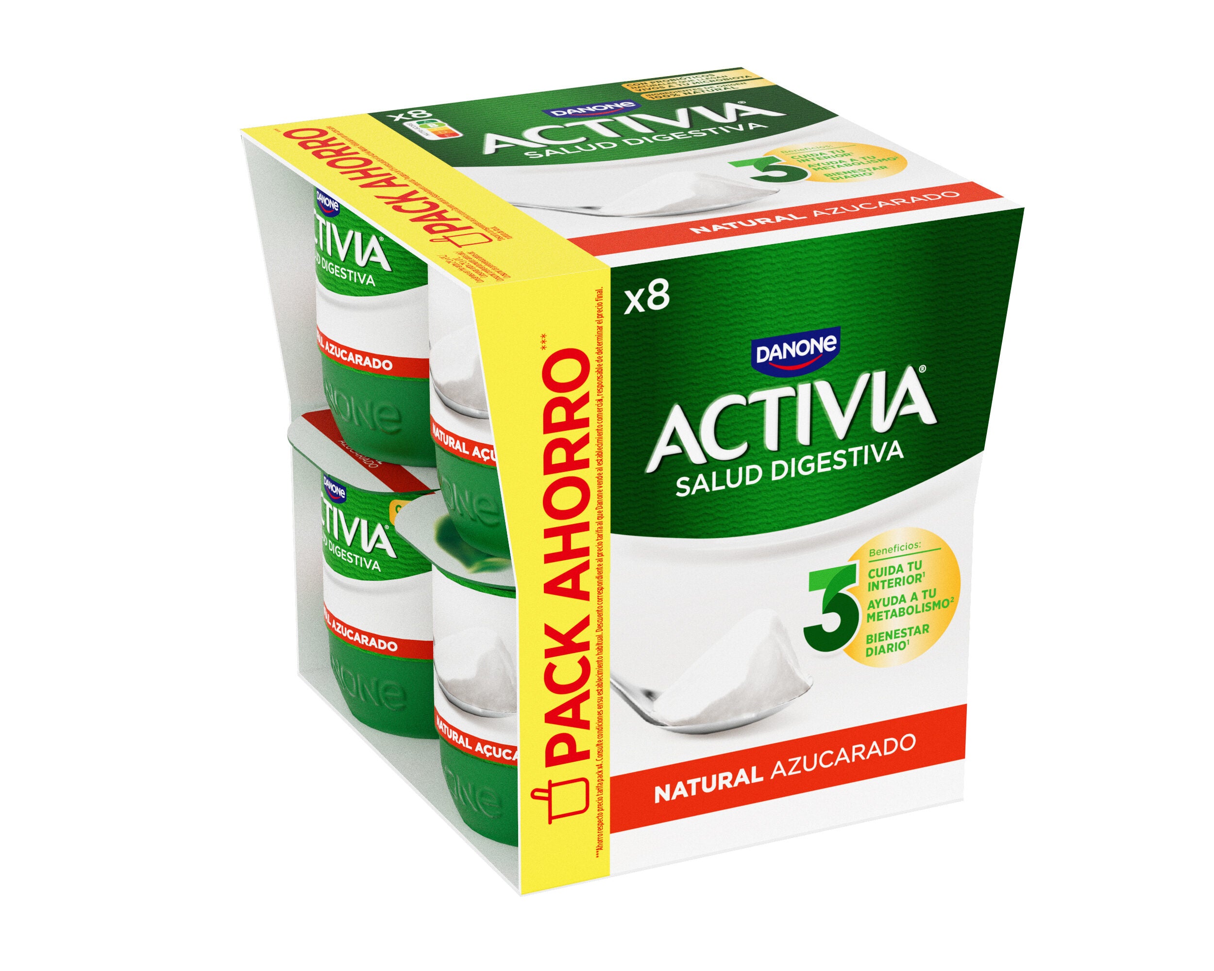 Yogur bifidus naturalazucarado activia Danone p8 120g/u