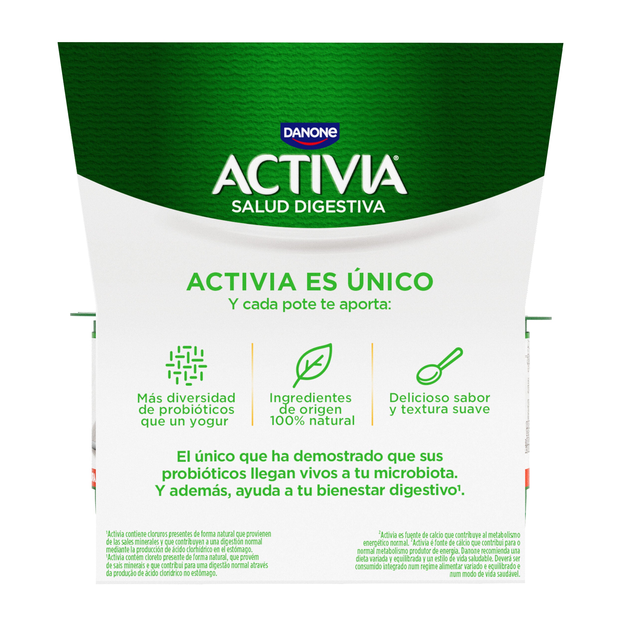 Yogur bifidus naturalazucarado activia Danone p8 120g/u