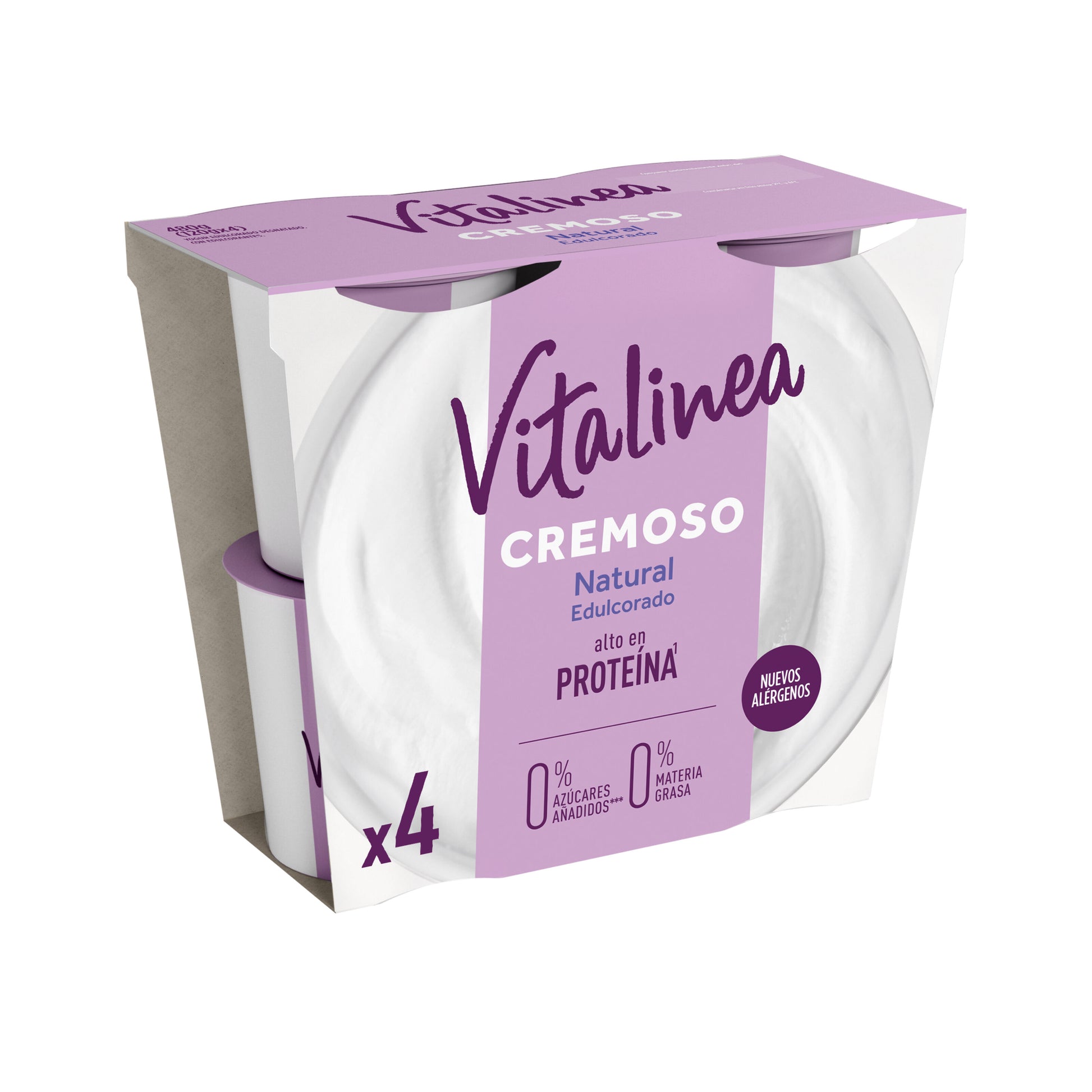 Yogur desnatado cremoso natural edulc vitaline 0% Danone p4 125g/u