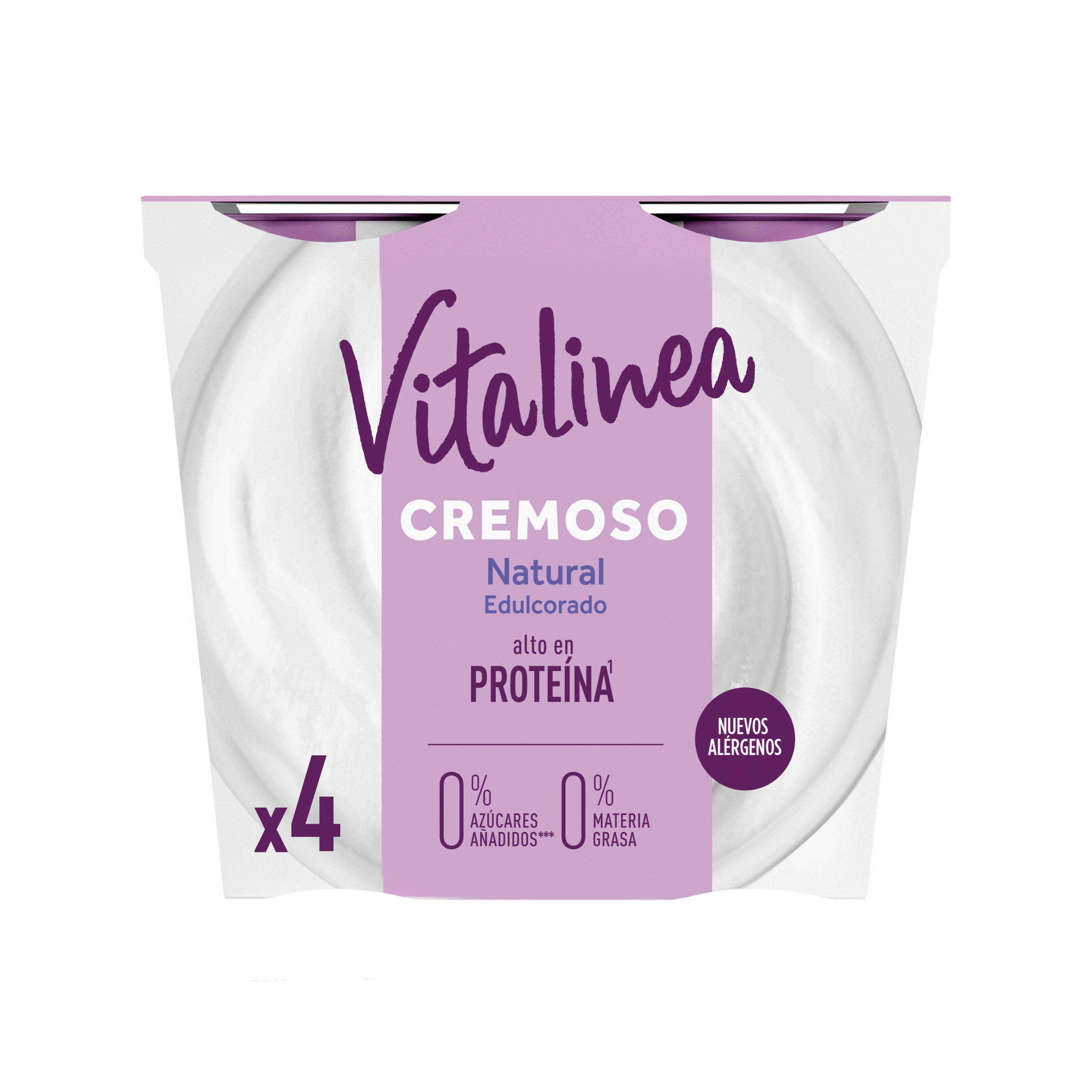 Yogur desnatado cremoso natural edulc vitaline 0% Danone p4 125g/u