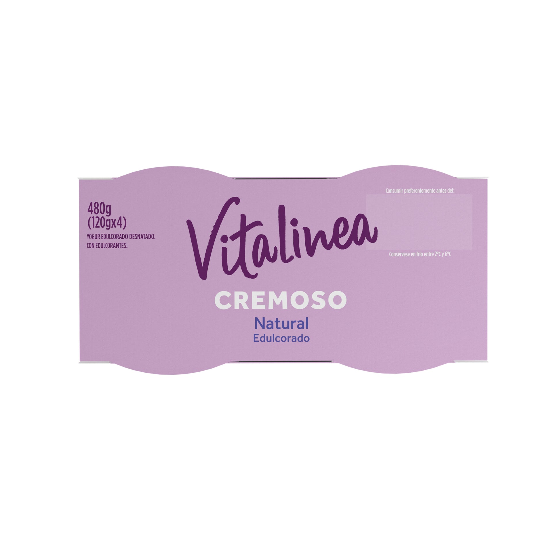 Yogur desnatado cremoso natural edulc vitaline 0% Danone p4 125g/u