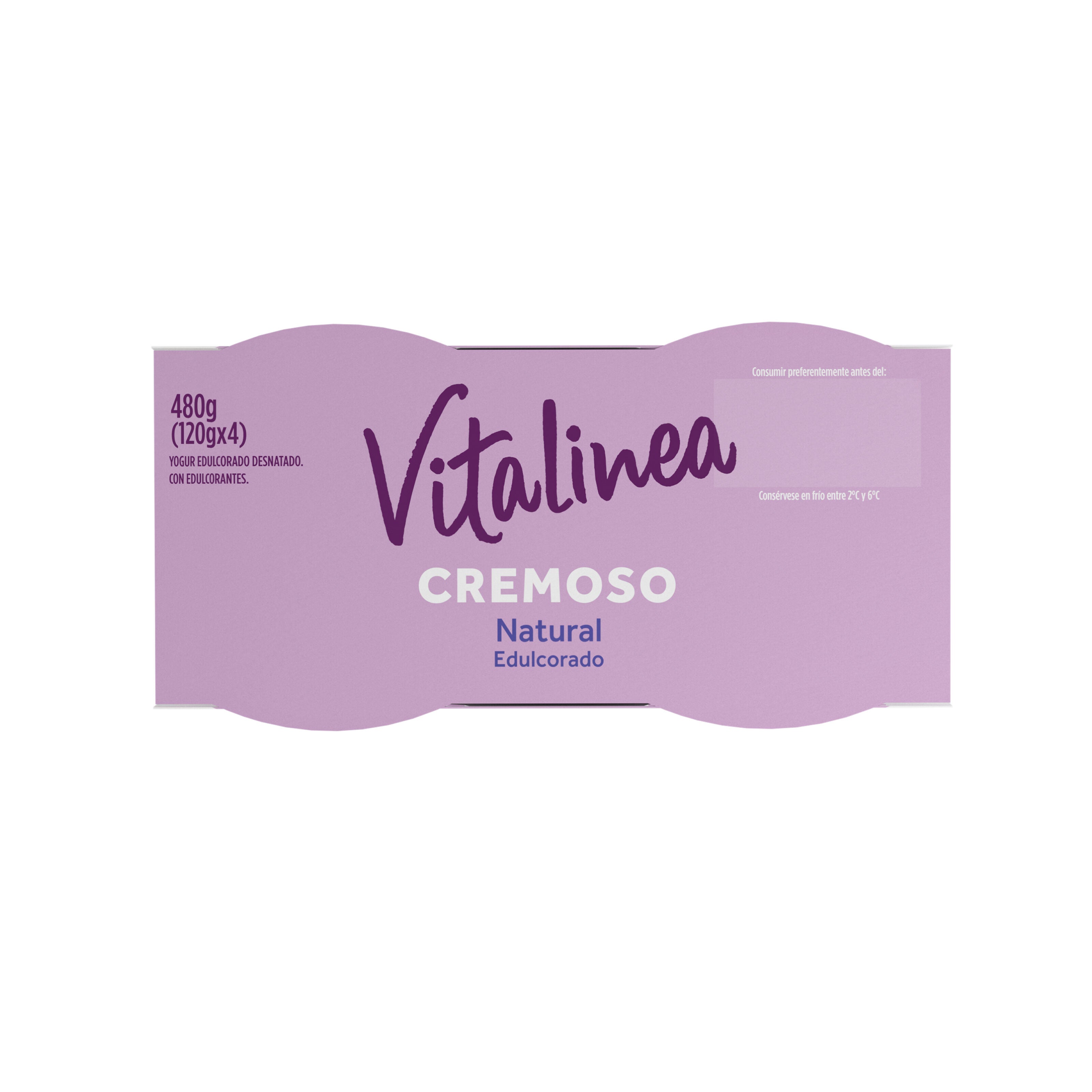 Yogur desnatado cremoso natural edulc vitaline 0% Danone p4 125g/u