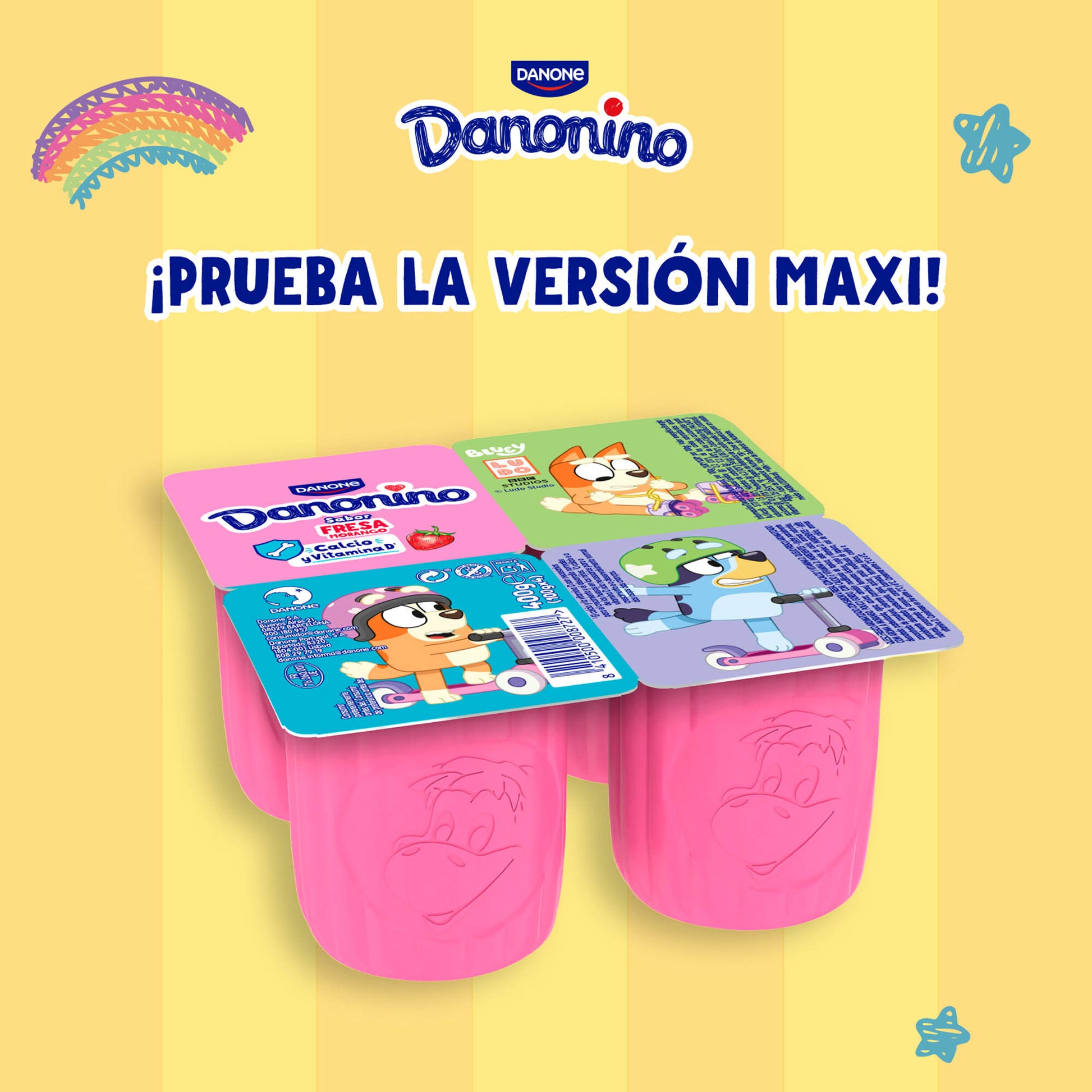 Yogur liquido fresa bebedino danonino Danone p4 100g/u