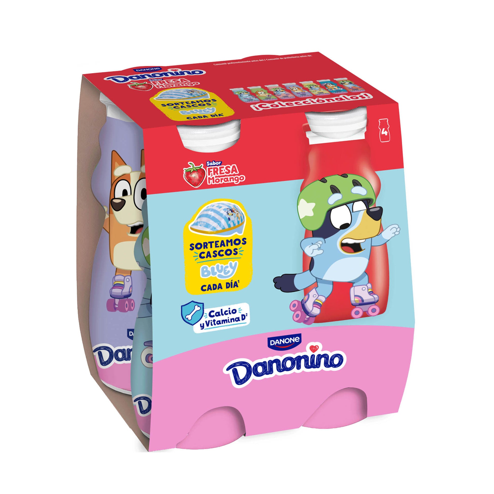 Yogur liquido fresa bebedino danonino Danone p4 100g/u
