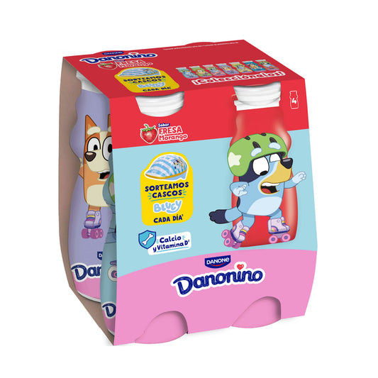 Yogur liquido fresa bebedino danonino Danone p4 100g/u La Despensa
