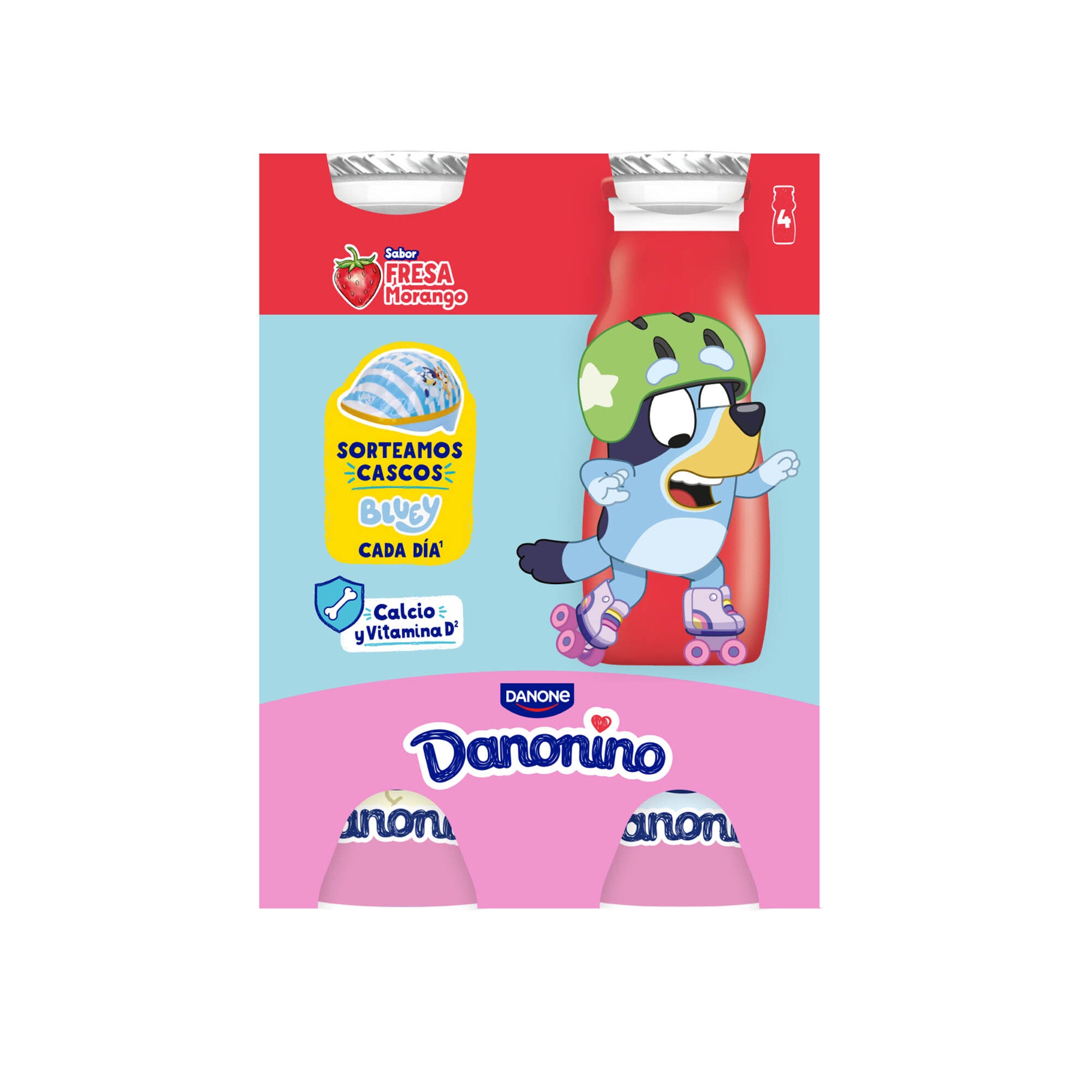 Yogur liquido fresa bebedino danonino Danone p4 100g/u