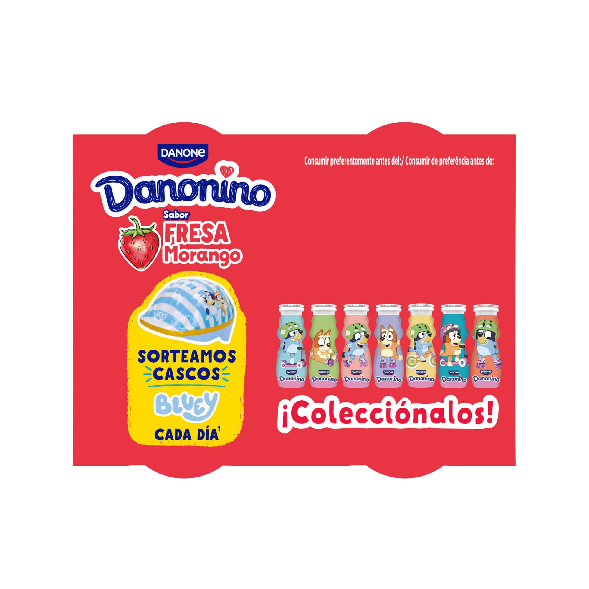 Yogur liquido fresa bebedino danonino Danone p4 100g/u
