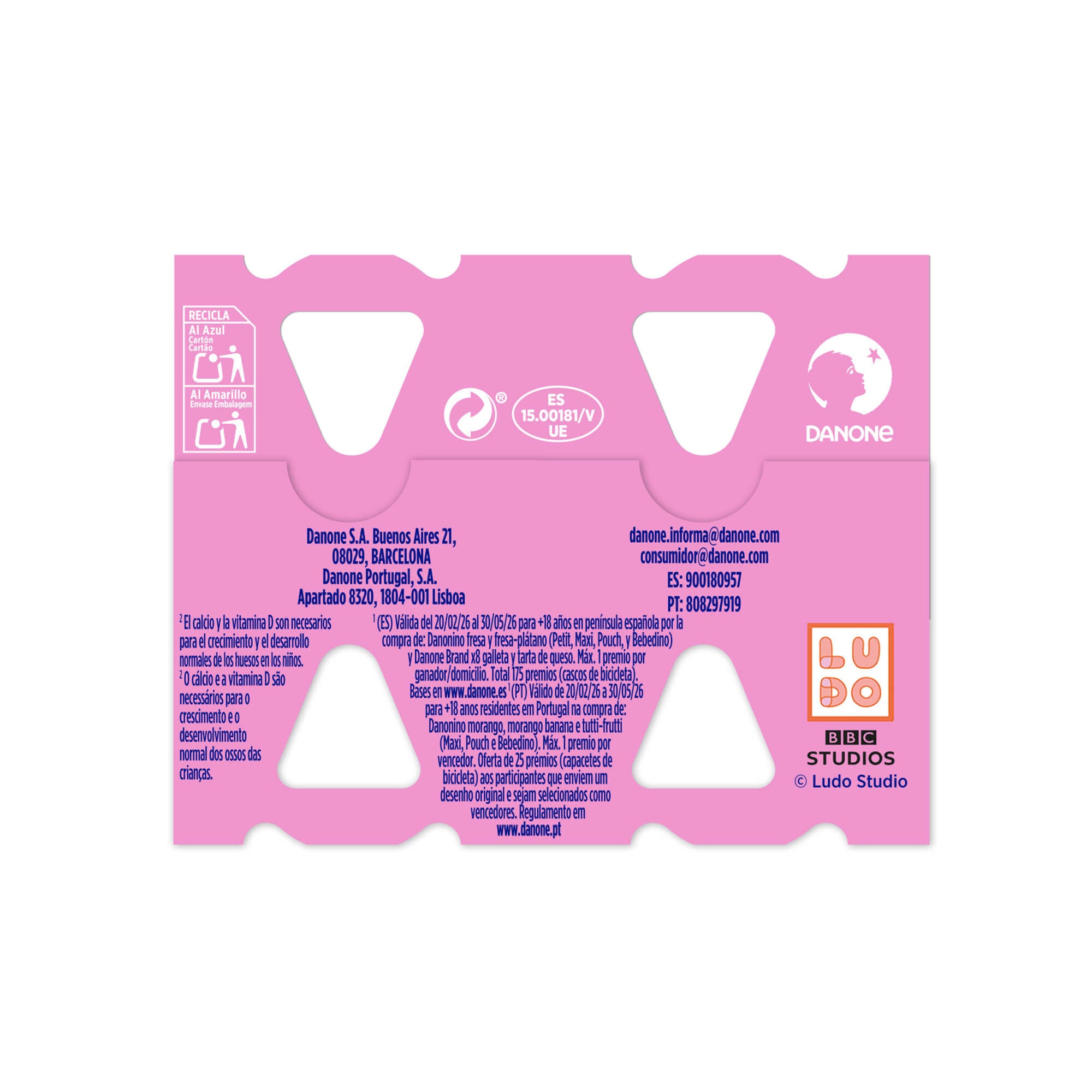 Yogur liquido fresa bebedino danonino Danone p4 100g/u