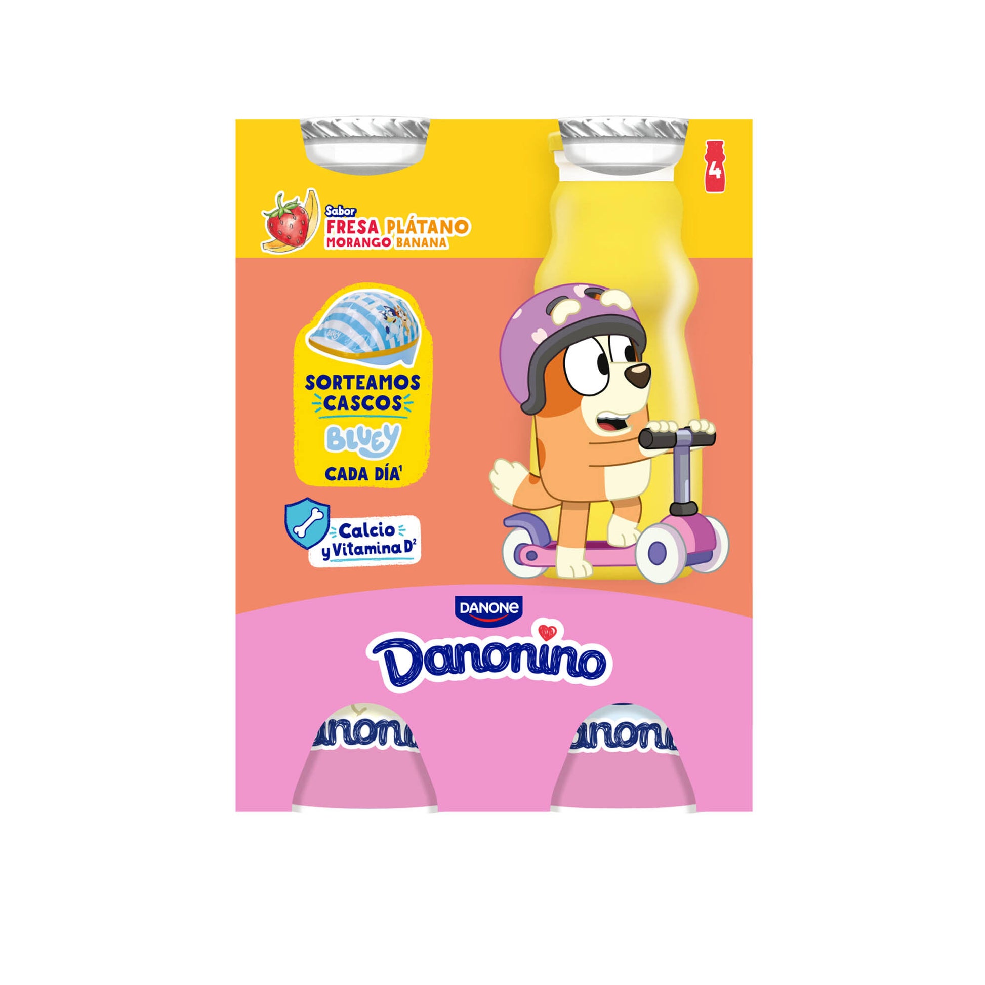 Yogur liquido fres/plat bebedi danonin Danone p4 100g/u