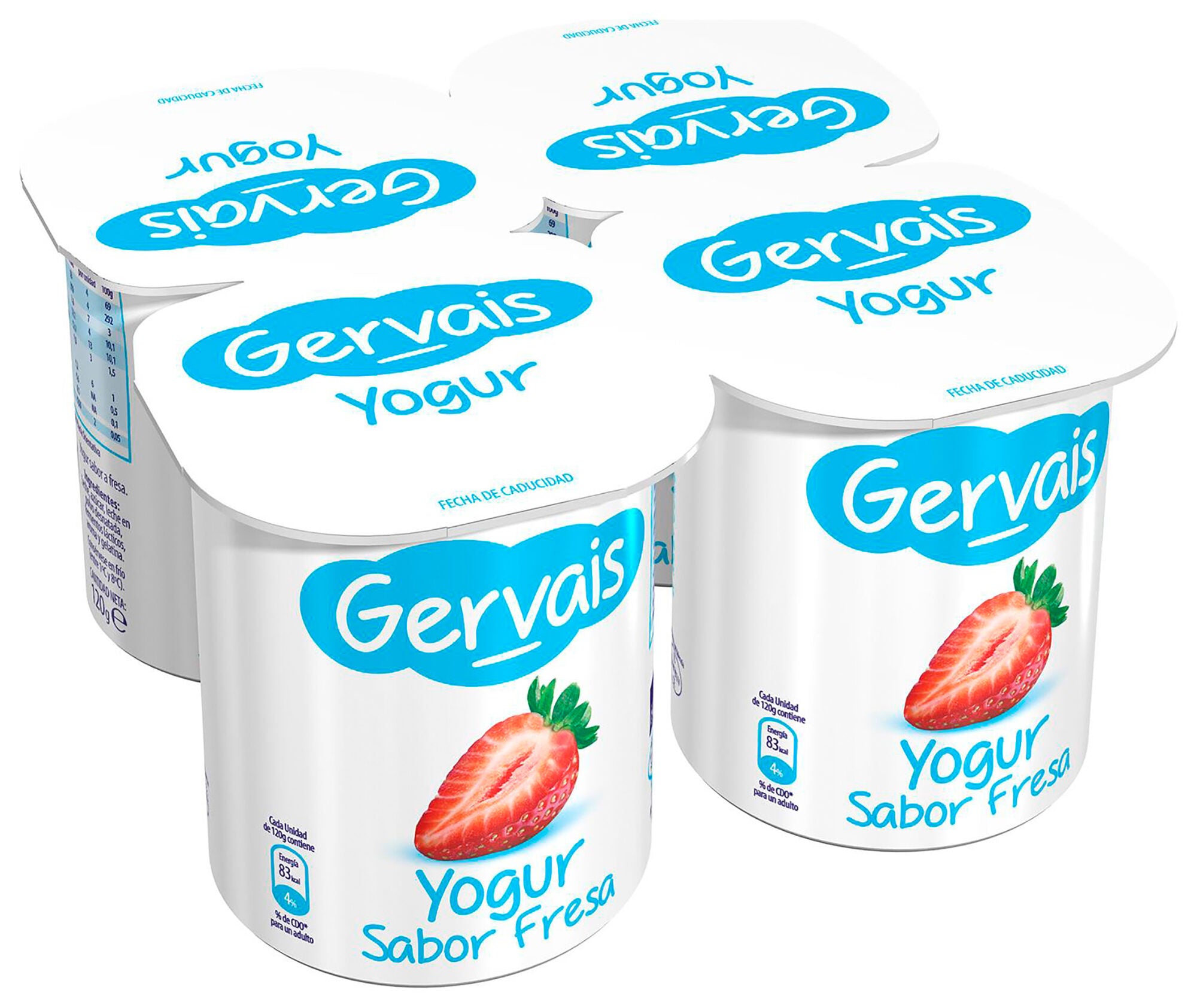 Yogur fresa Gervais p4 120g/u