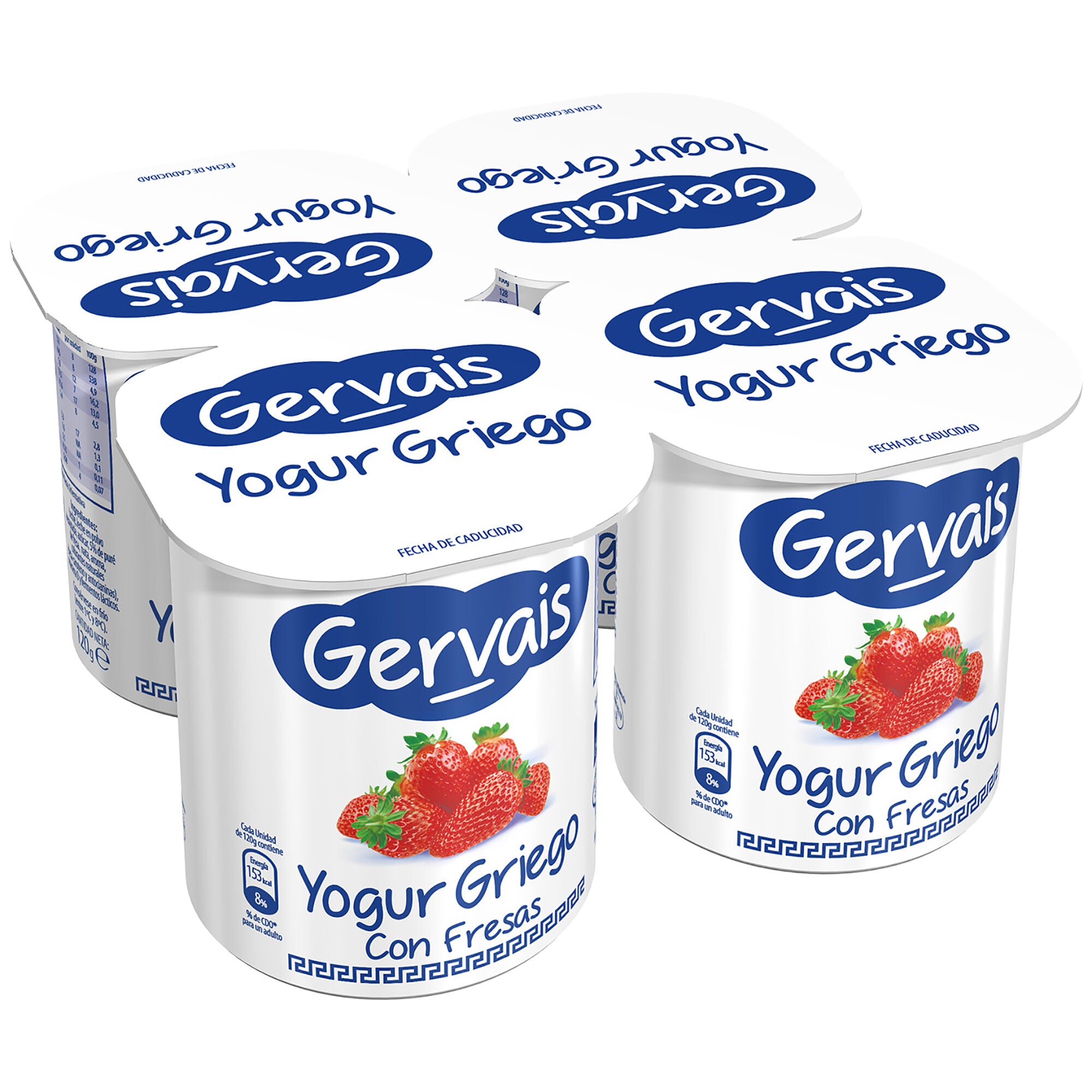 Yogur griego fresa Gervais p4 125g/u