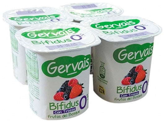 Yogur bifidus desnatado frutas del bosque 0% Gervais p4 120g/u La Despensa