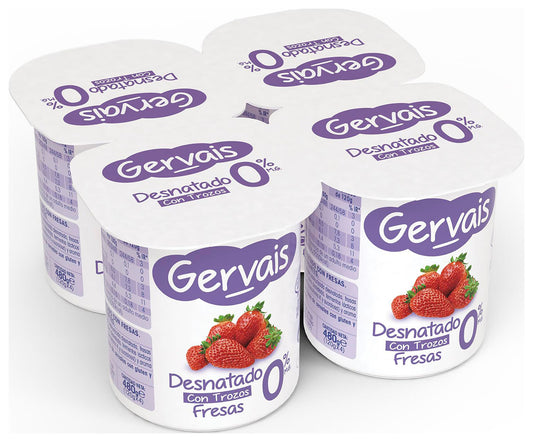 Yogur desnatado c/fresa Gervais p4 120g/u La Despensa
