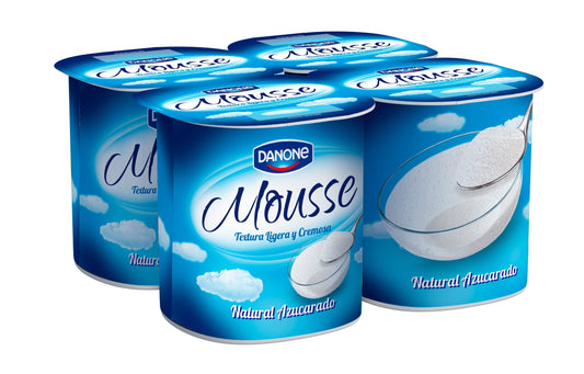 Mousse natural azucarado Danone p4 65g/u La Despensa