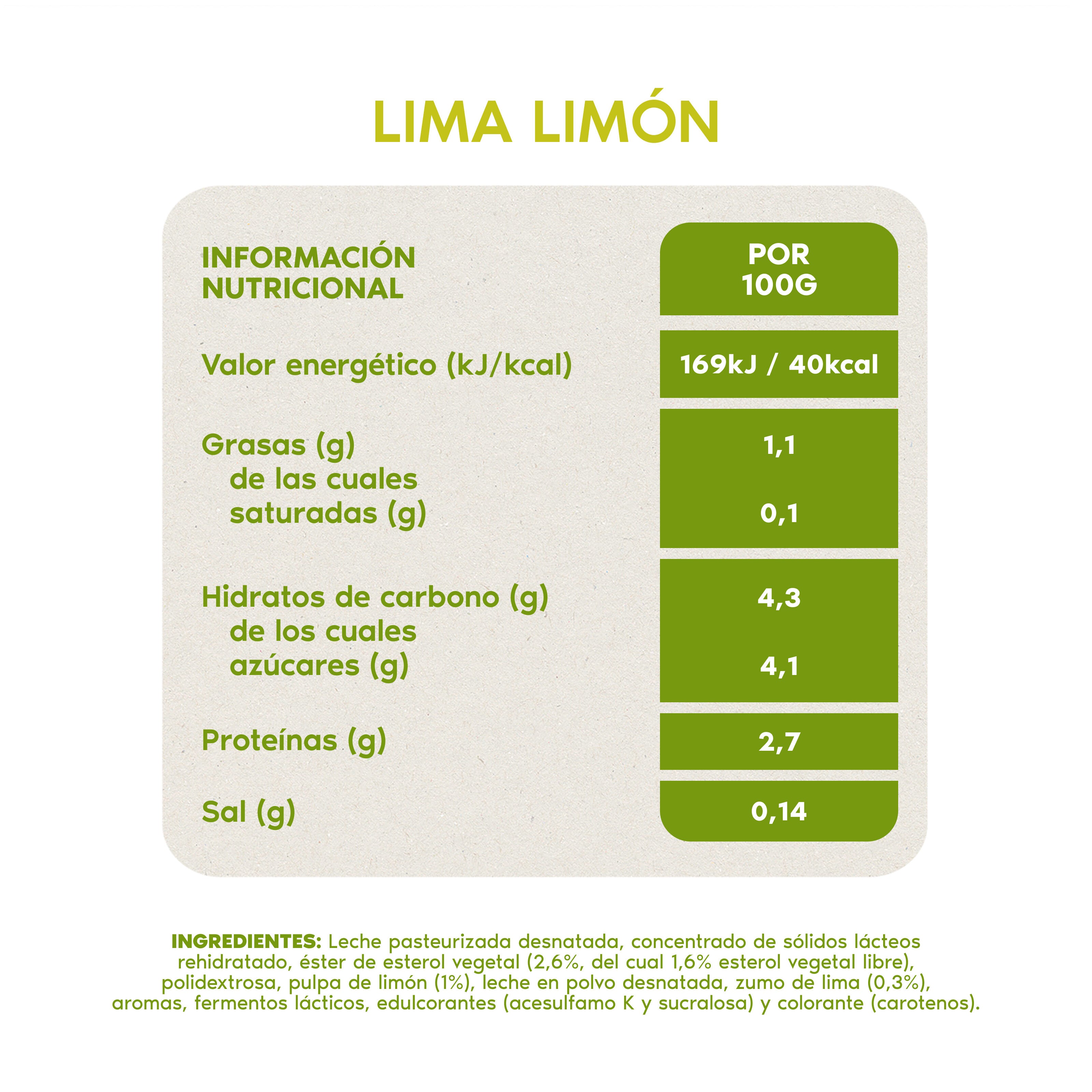 Yogur liquido lima limon danacol 0% Danone p6 100g/u