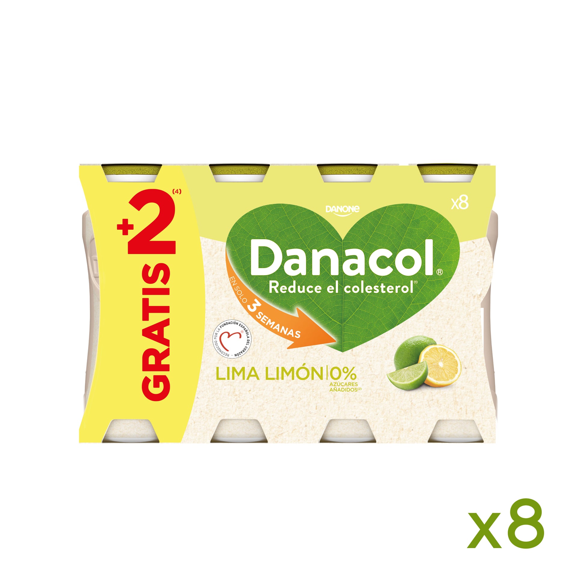 Yogur liquido lima limon danacol 0% Danone p6 100g/u